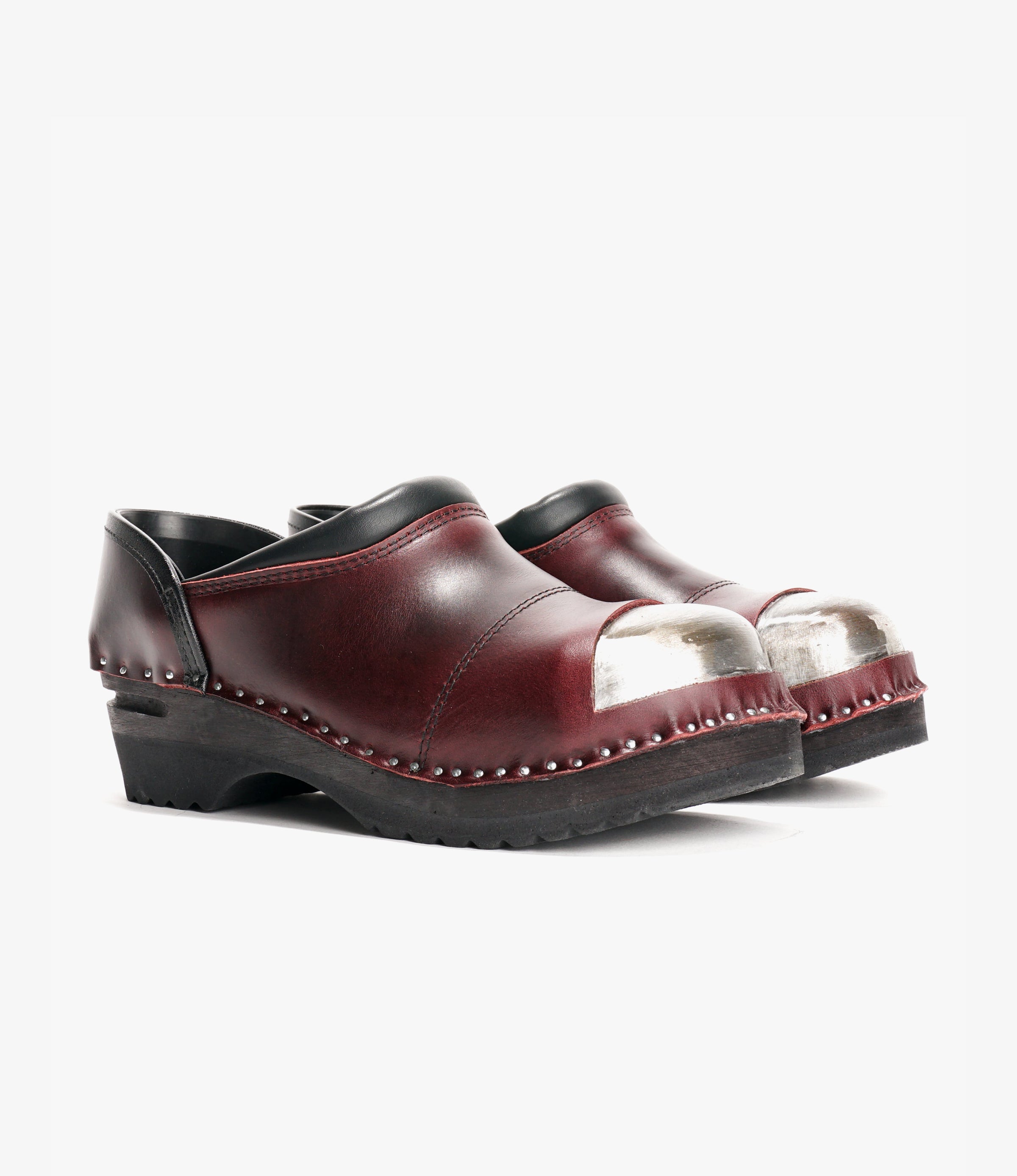 Steel Toe 'Picasso' Clog – Bordeaux Leather
