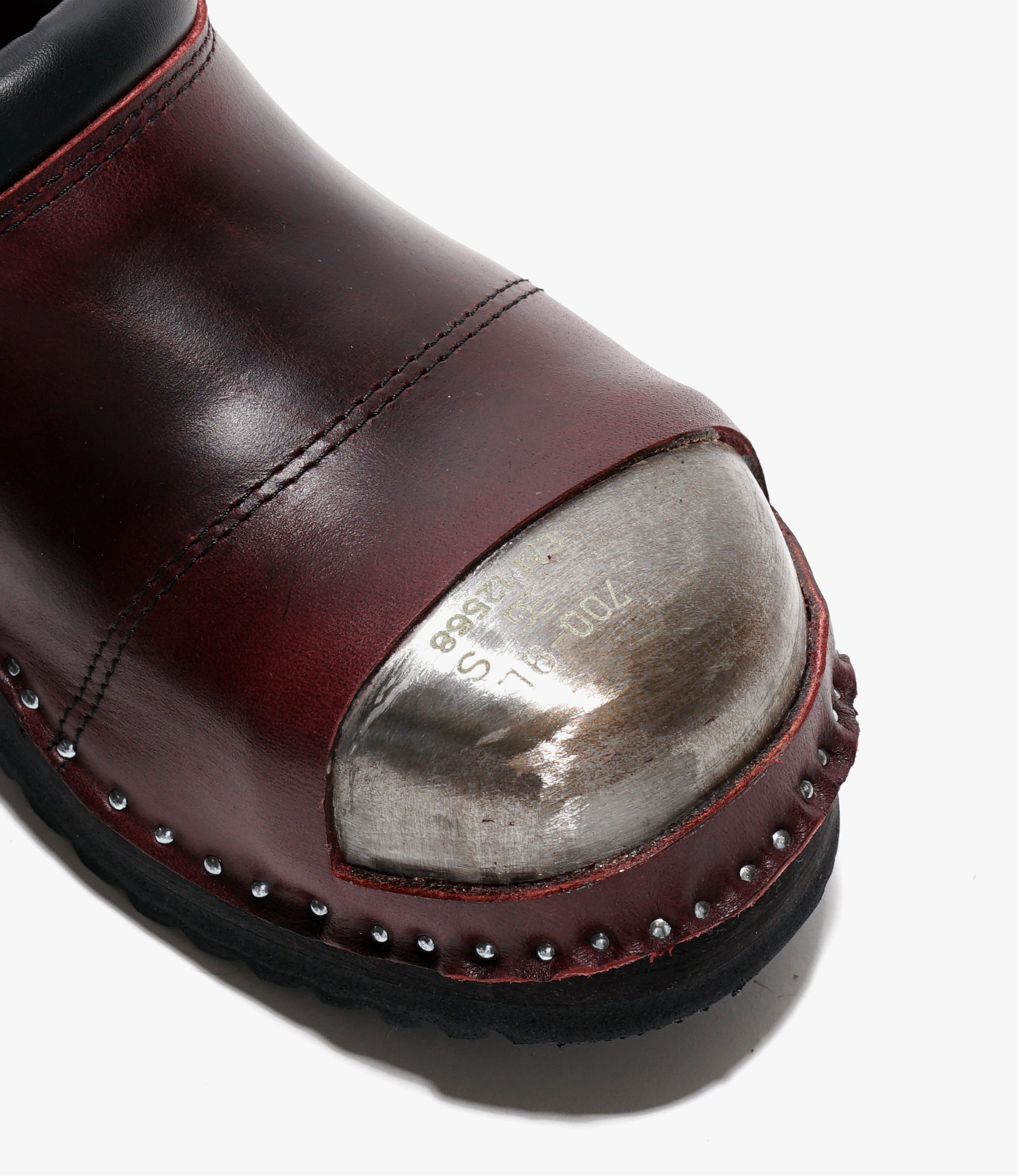 Steel Toe 'Picasso' Clog – Bordeaux Leather