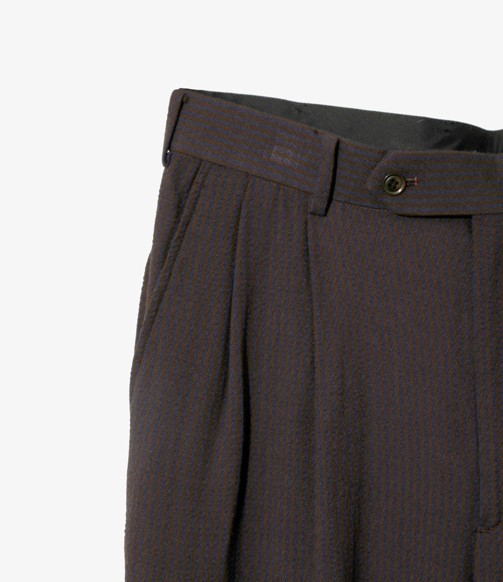 Two-Tuck Trouser – Brown/Purple Striped Kersey