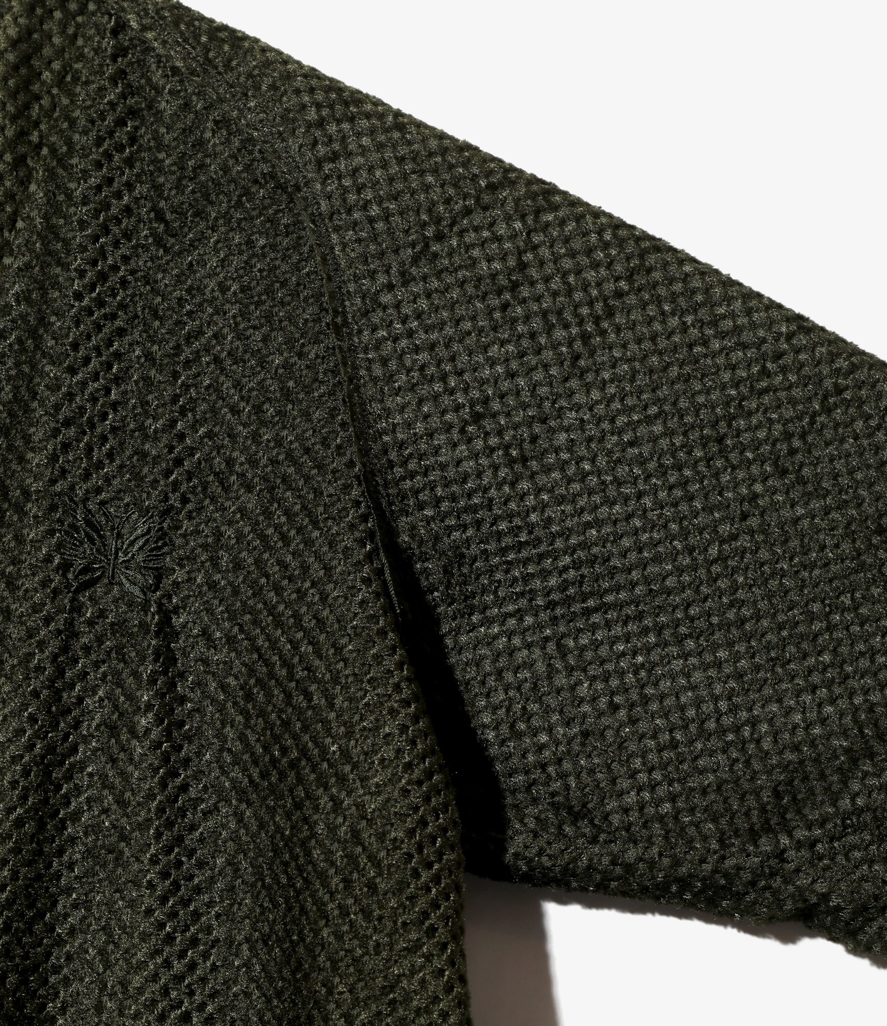 V-Neck Cardigan – Olive Poly Double Russell