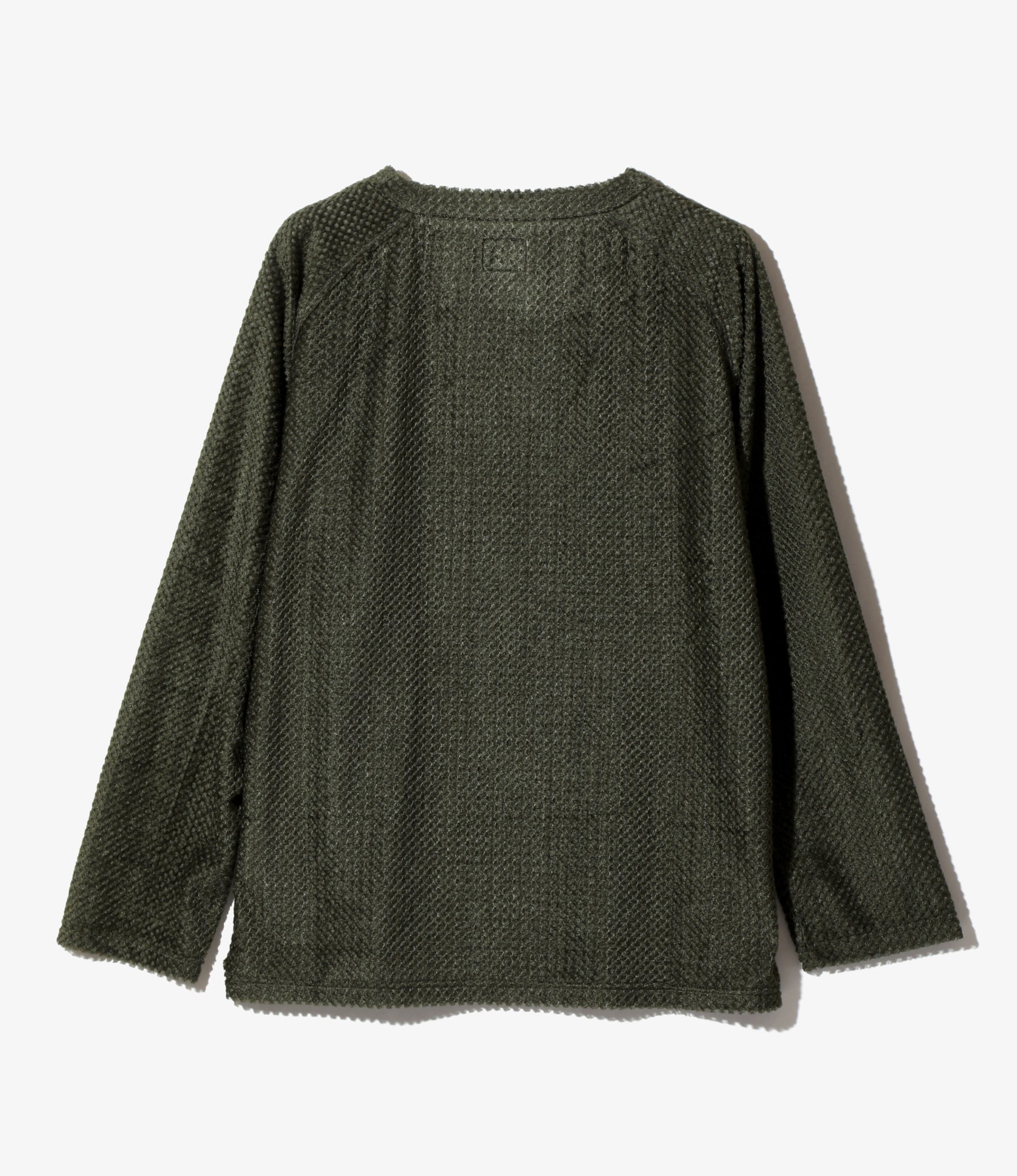 V-Neck Cardigan – Olive Poly Double Russell