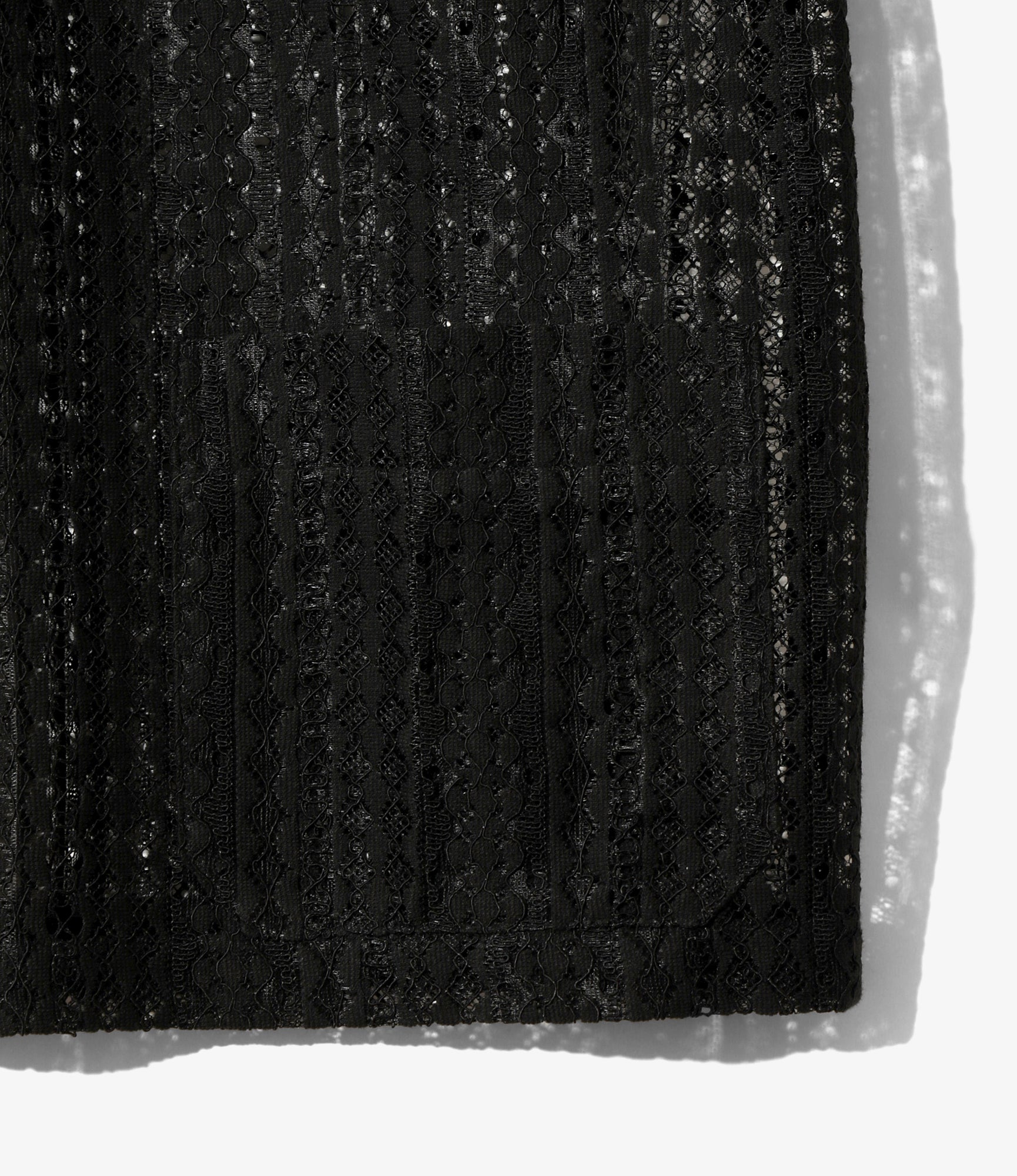 Widespread Collar Short Sleeve Shirt – Black Raschel Lace