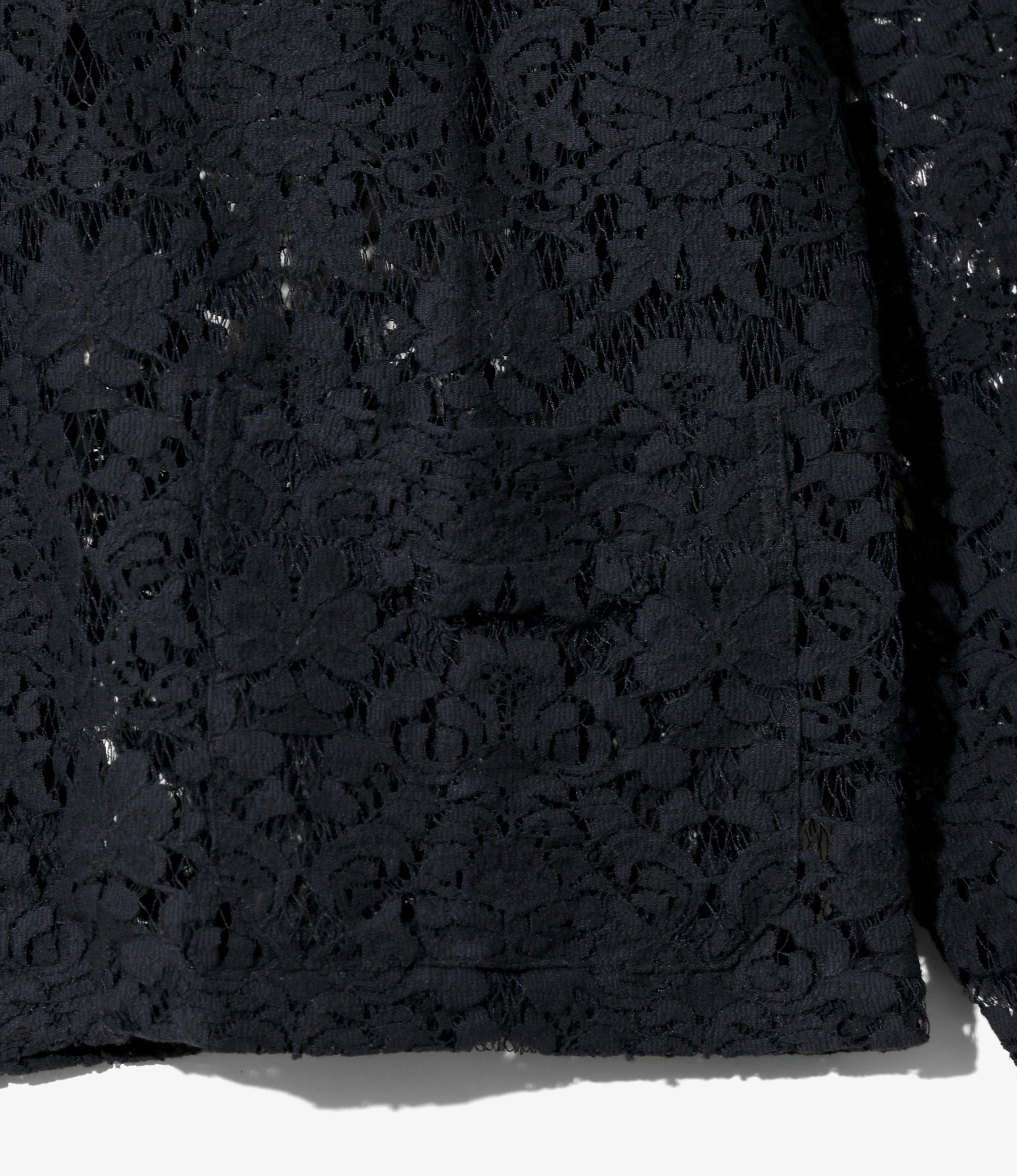 Widespread Collar Shirt – Navy Raschel Lace