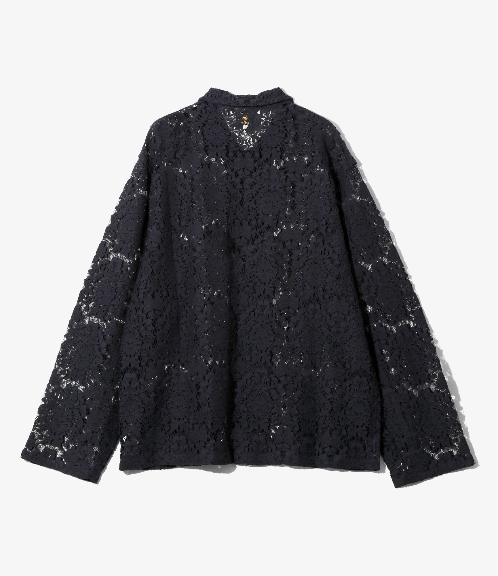 Widespread Collar Shirt – Navy Raschel Lace