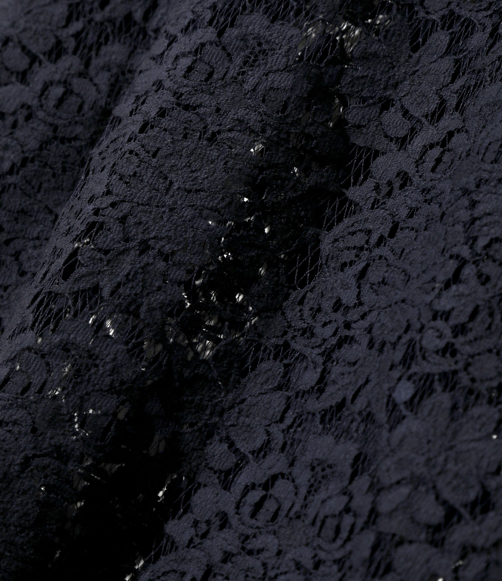 Widespread Collar Shirt – Navy Raschel Lace
