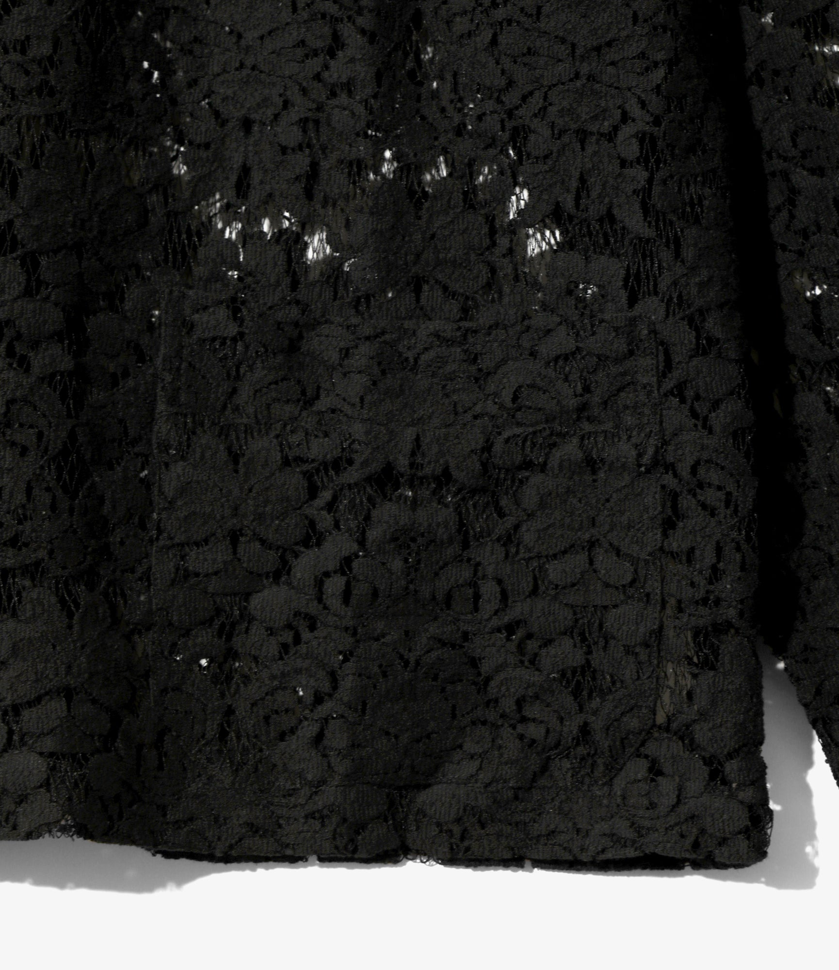 Widespread Collar Shirt – Black Raschel Lace