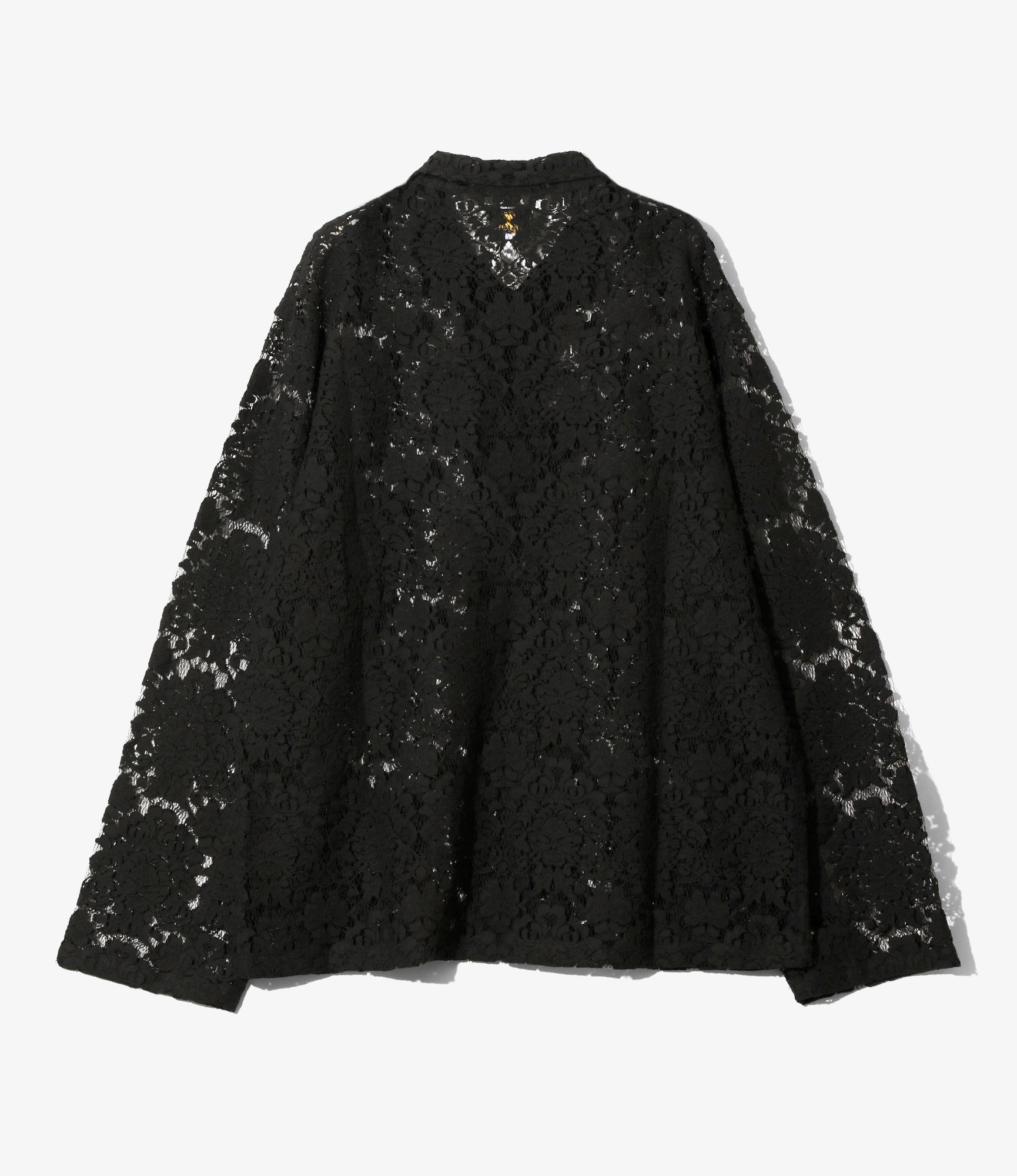 Widespread Collar Shirt – Black Raschel Lace
