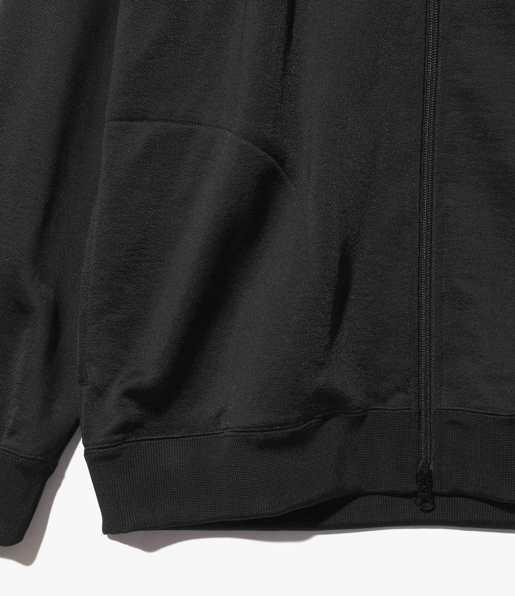 Zipped Hoodie – Black Bright Jersey