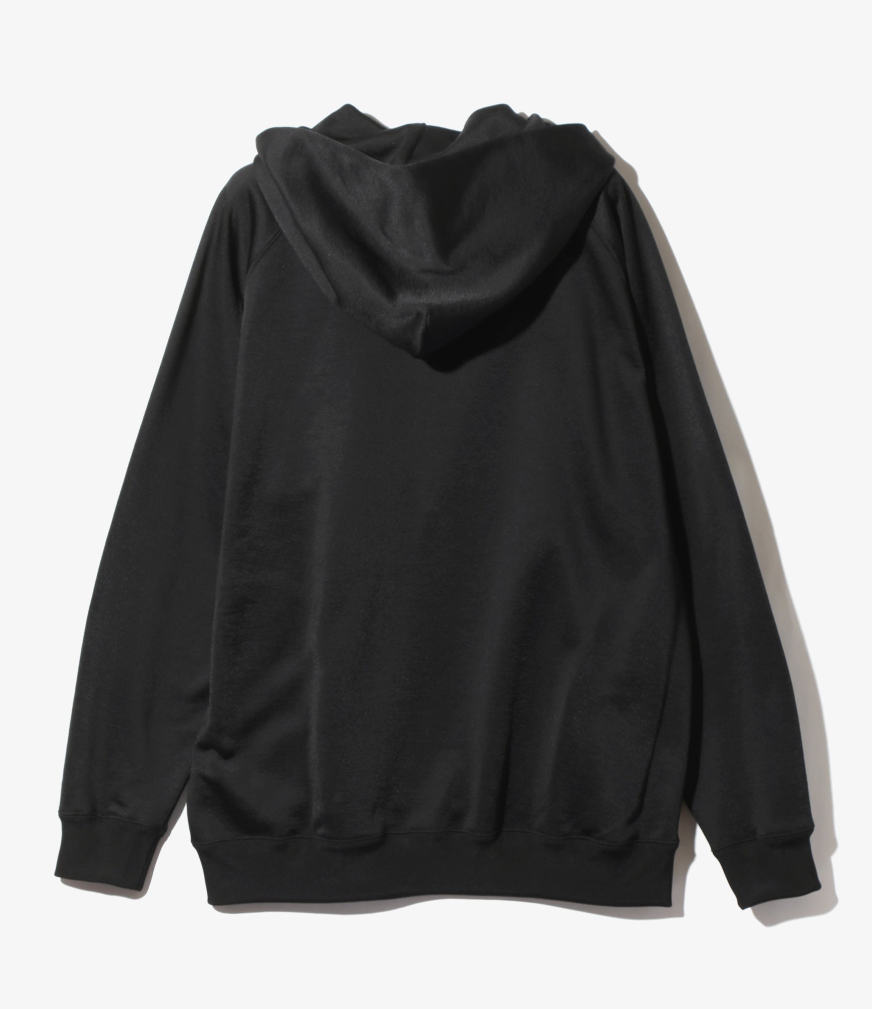 Zipped Hoodie – Black Bright Jersey