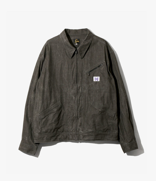 Zipped Work Jacket – Black Sumi-Dyed Canvas | Needles | Nepenthes