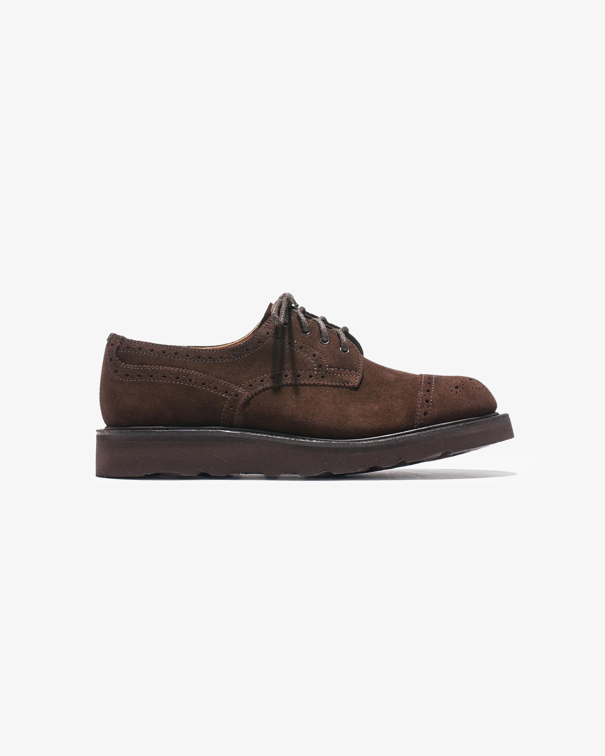 Tricker's x Nepenthes Asymmetric Gibson Brogues - Moreflex Sole - Brown Suede – Tricker's x Nepenthes – Nepenthes London