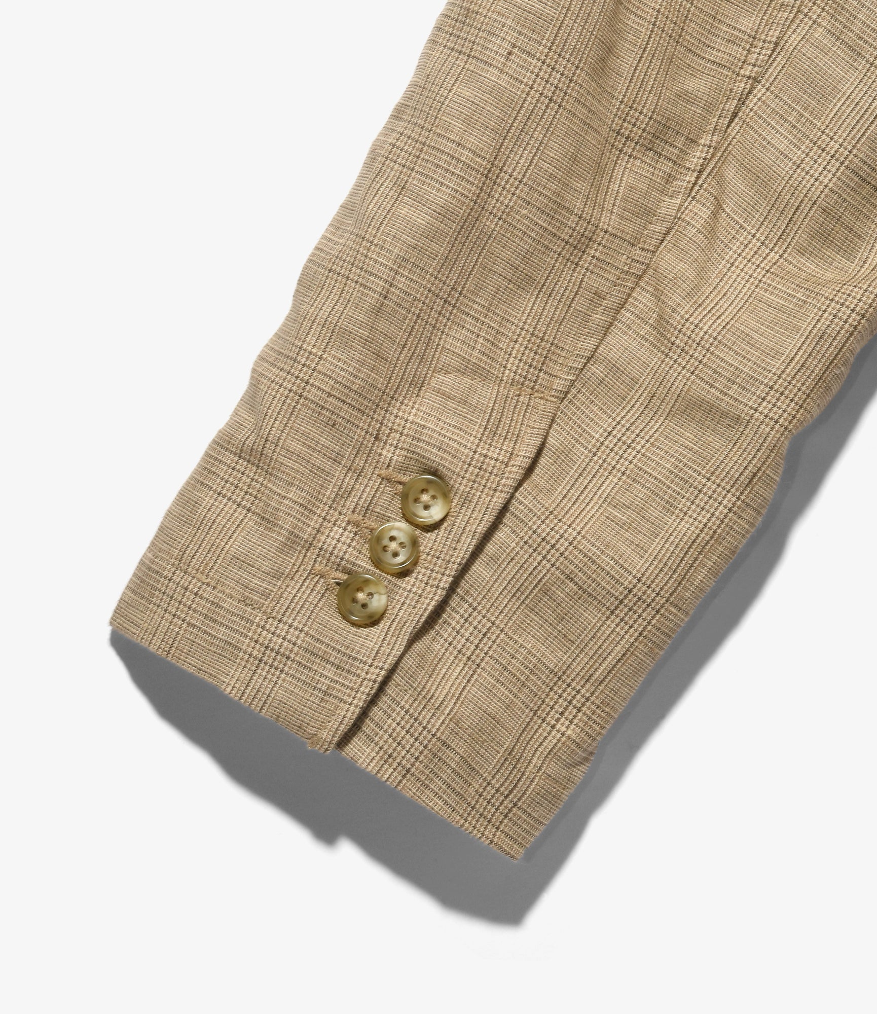 Engineered Garments Loiter Jacket - Beige Linen Glen Plaid