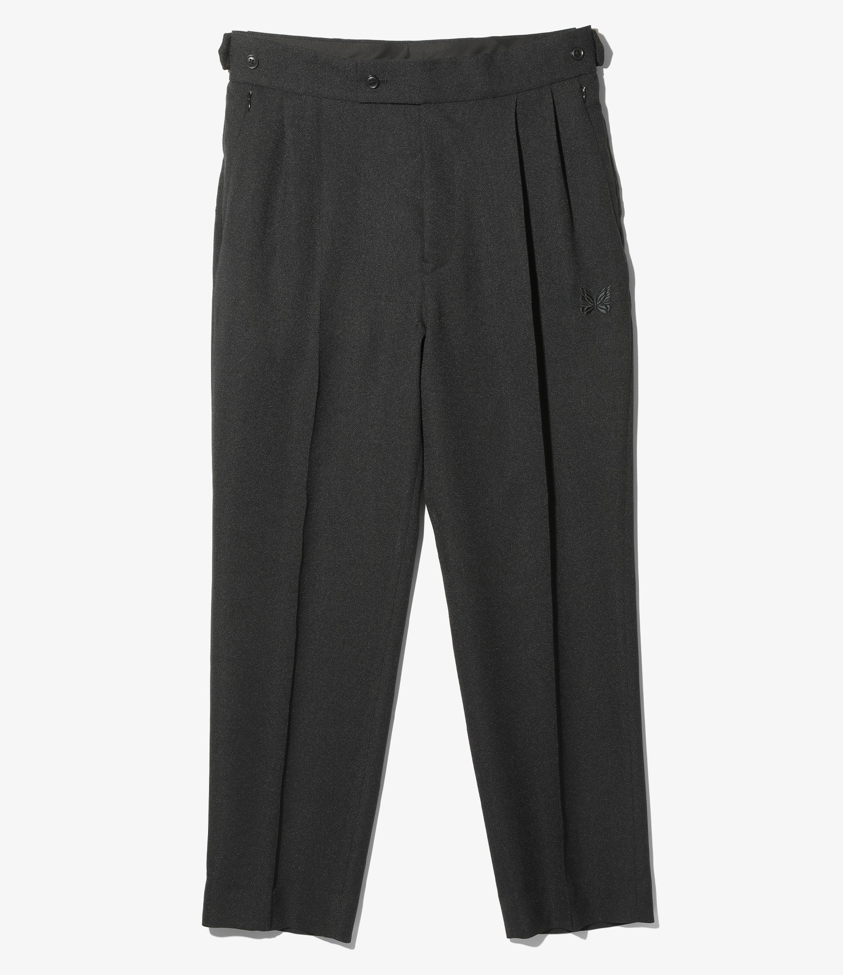 Needles Tucked Side Tab Trouser - Poly Dobby Cloth - Black