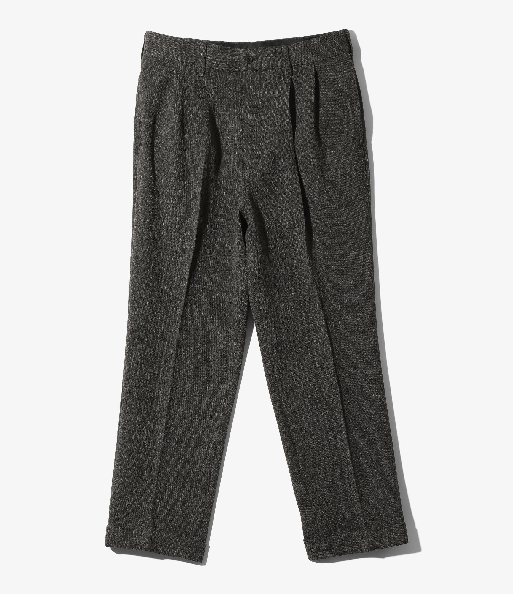 Needles Tucked Trouser - PE/PU Stretch Twill - Black | Nepenthes