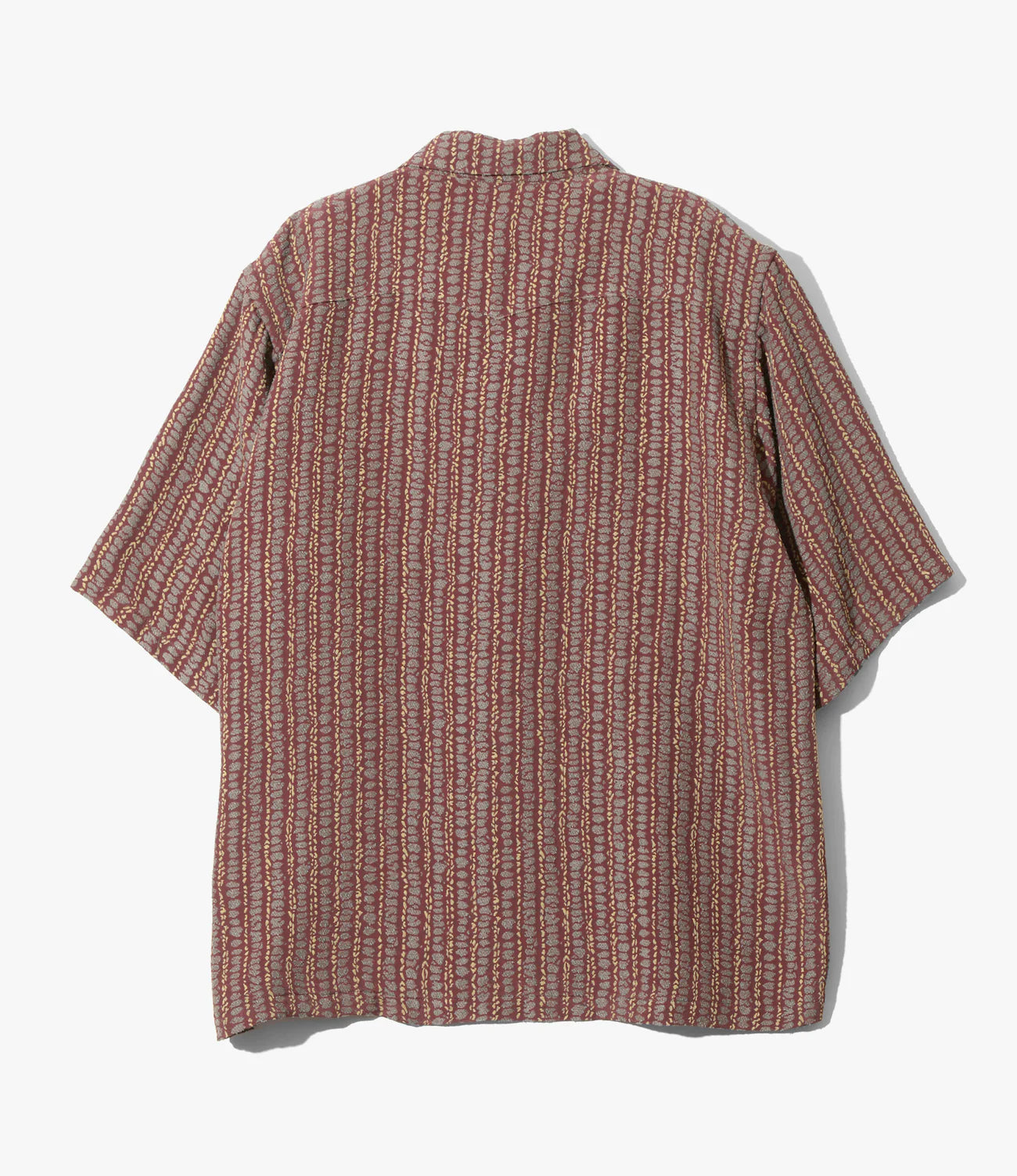 Needles S/S Cowboy One-Up Shirt - Abstract Stripe Jq - Bordeaux