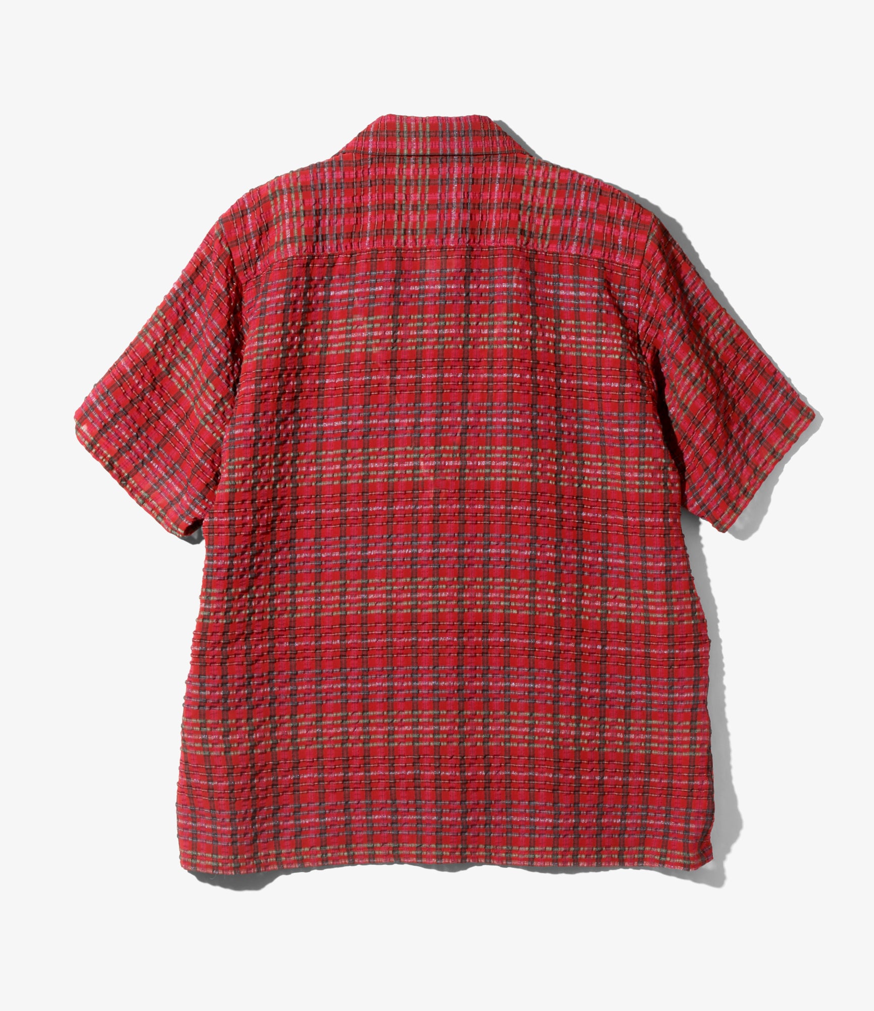 Needles S/S One-Up Shirt - PE/R Chiffon Sucker Plaid - Red