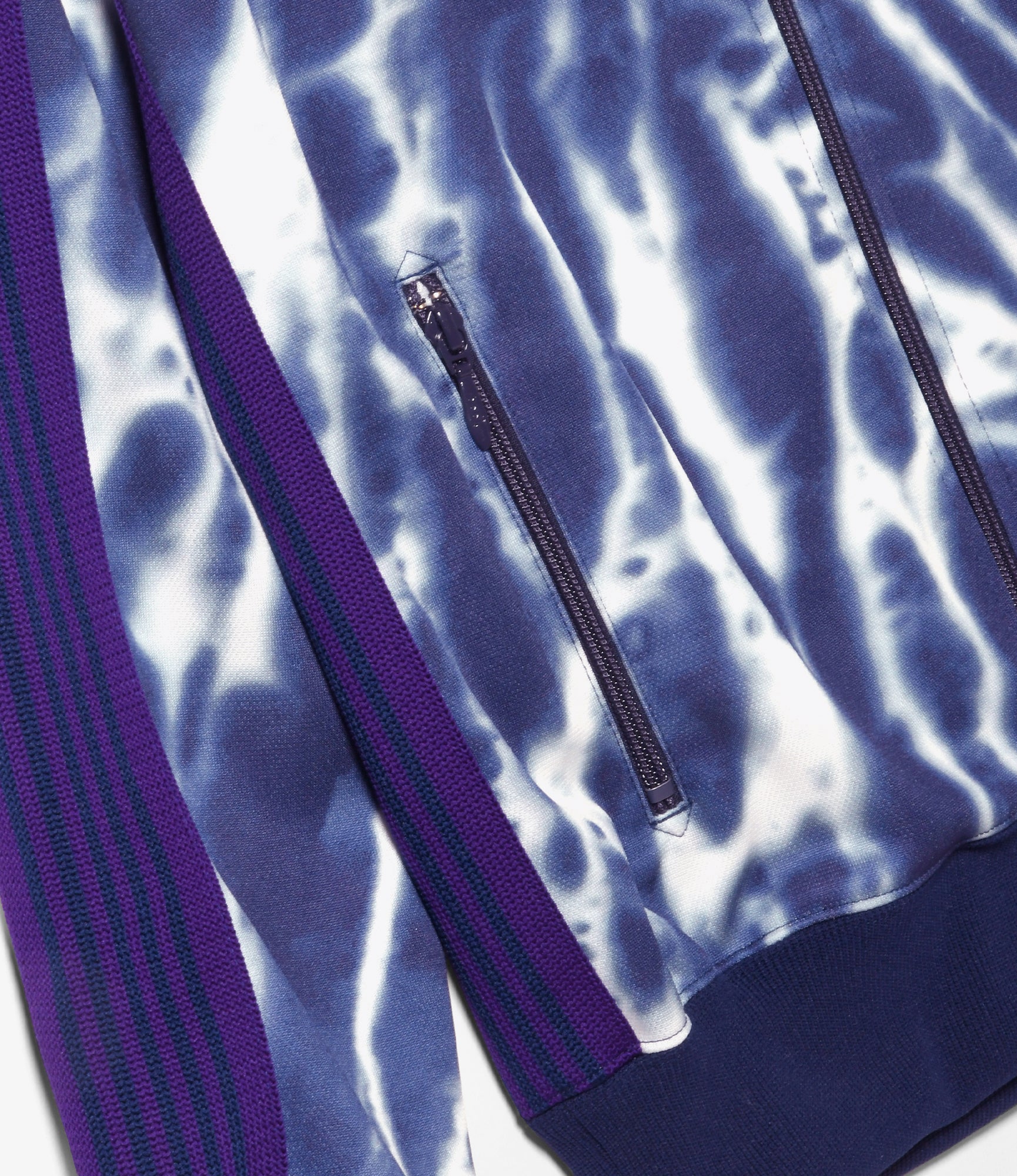 Needles Track Jacket - Poly Smooth - Tie Dye Printed - Navy