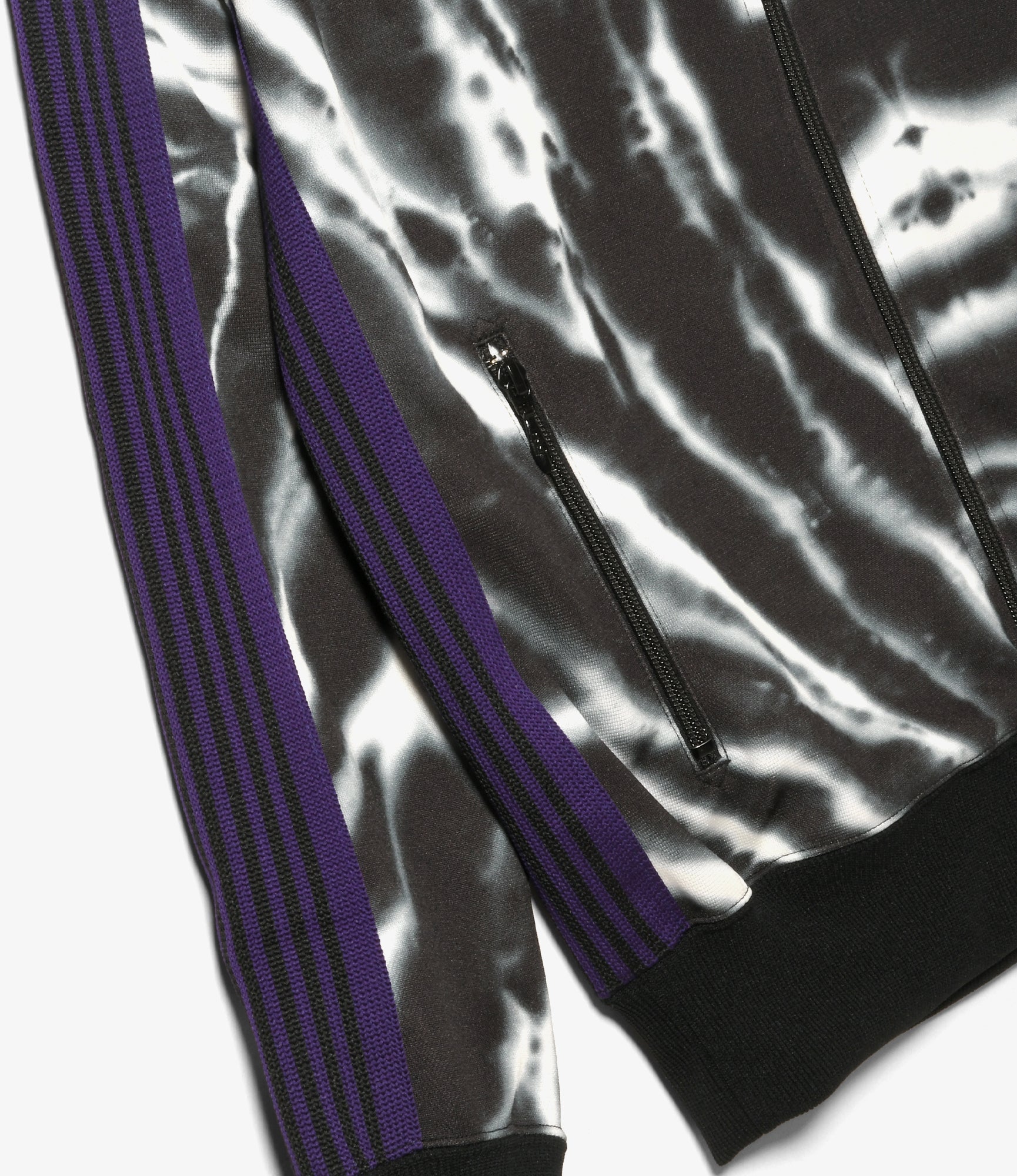 Needles Track Jacket - Poly Smooth - Tie Dye Printed - Black