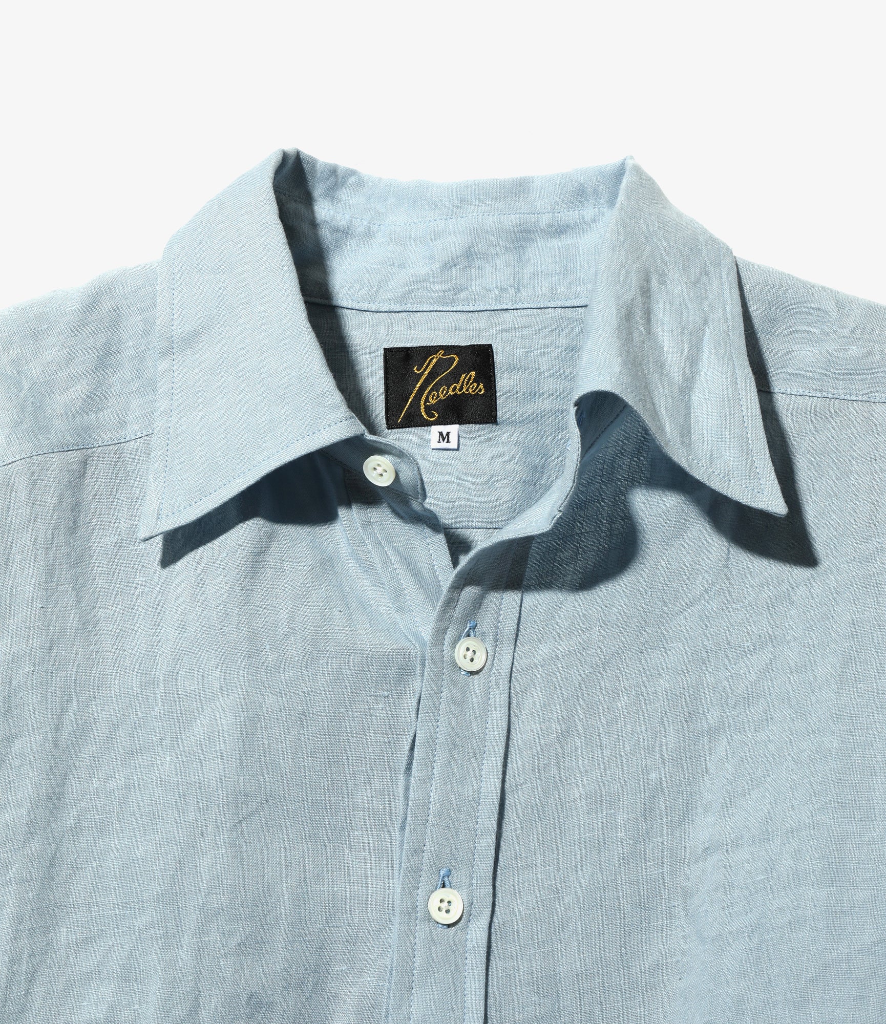 Needles Regular Collar EDW Shirt - Linen Canvas  - Sax