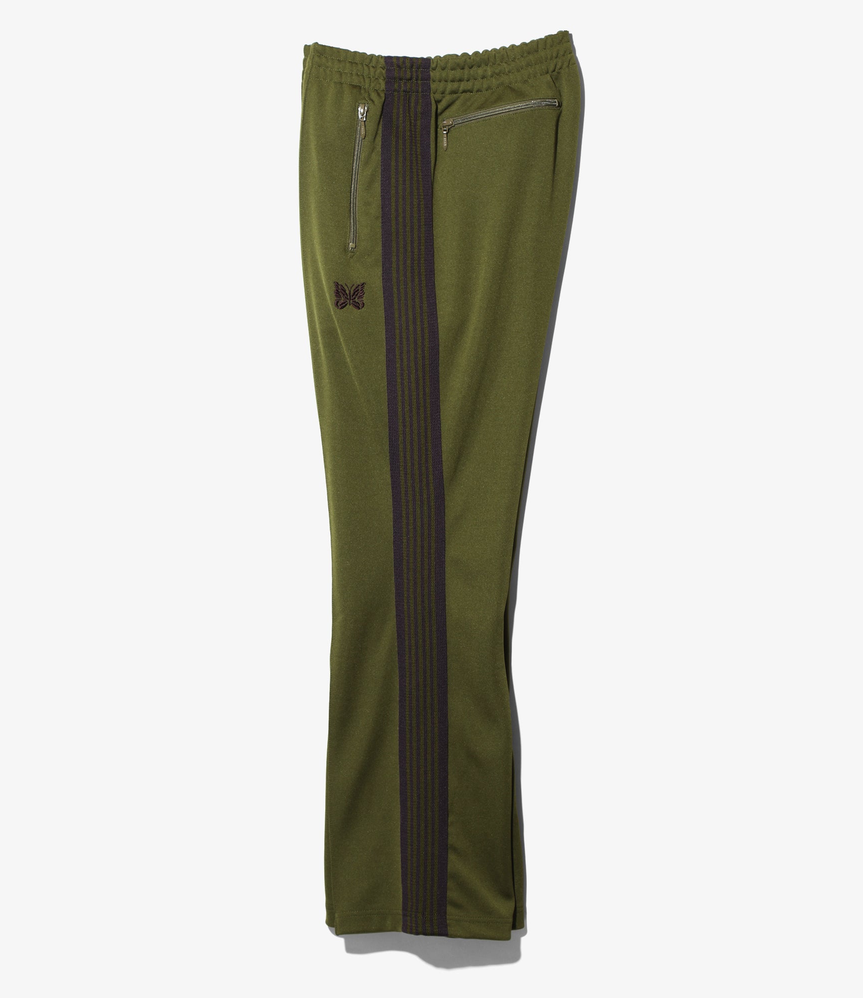 Needles Boot-Cut Track Pant - Poly Smooth - Olive
