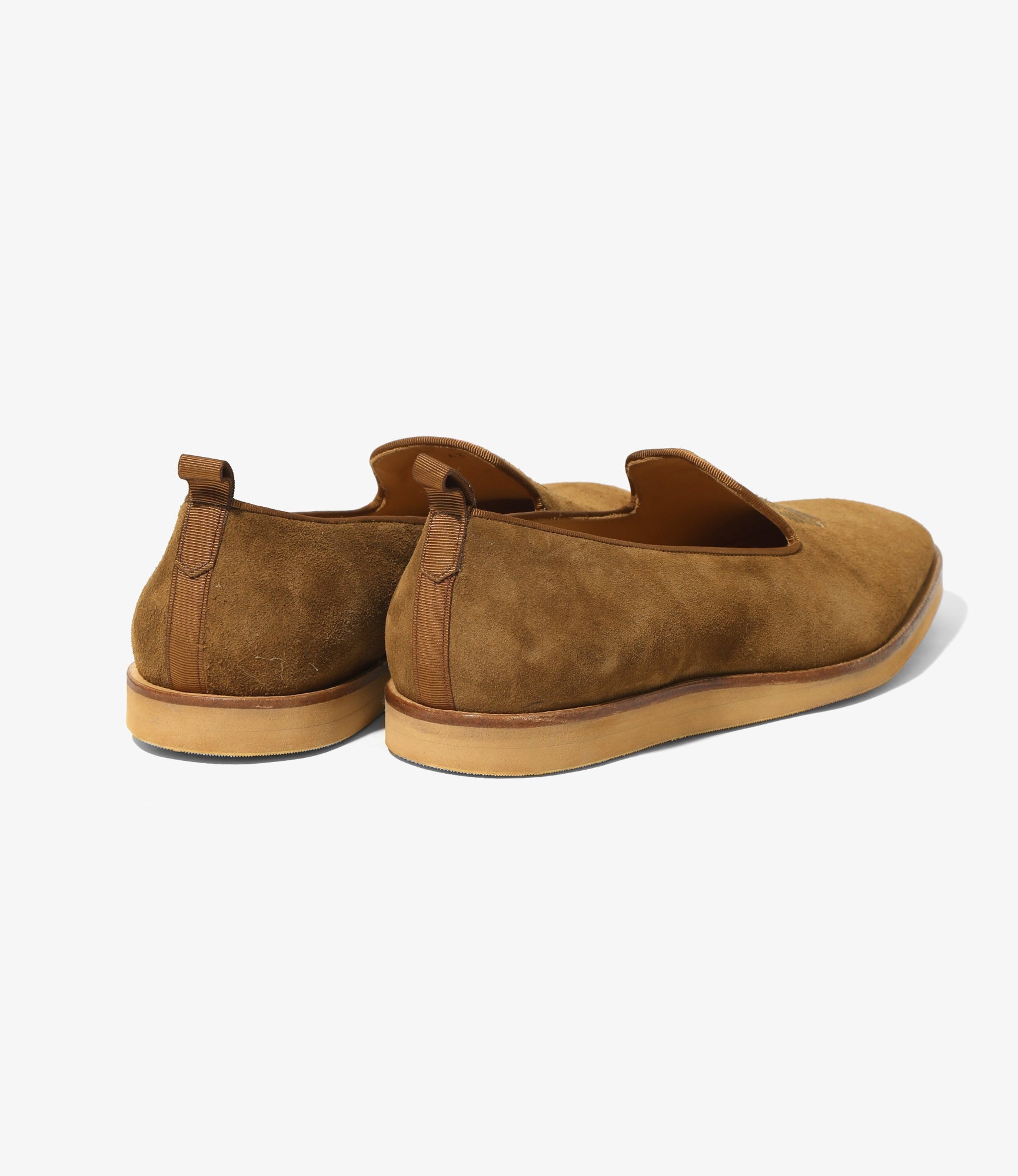 Needles Papillon Emb Slip-On - Brown Suede