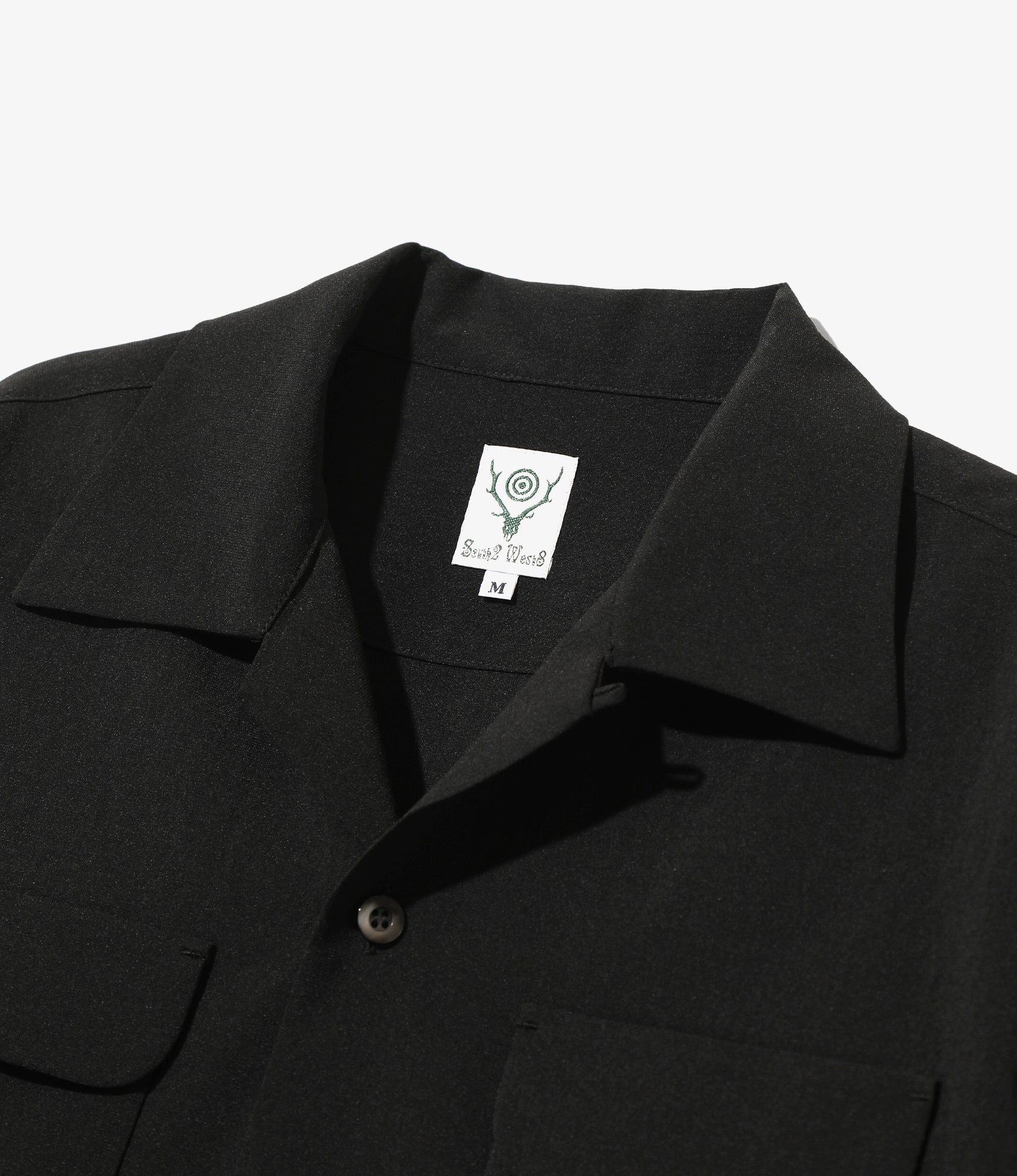 South2 West8 6 Pocket Classic Shirt - Poly Tropical Cloth - Black