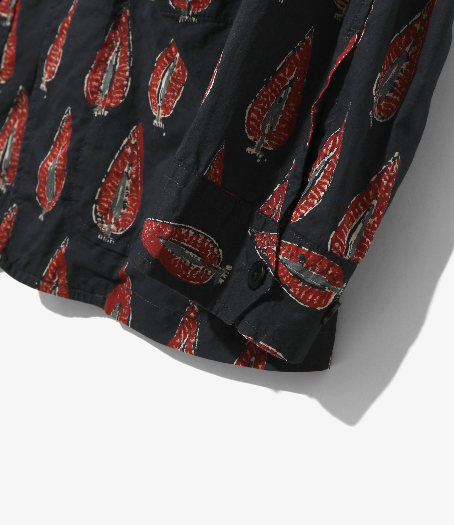 South2 West8 Pen Jacket - Cotton Cloth / Batik Printed - Navy