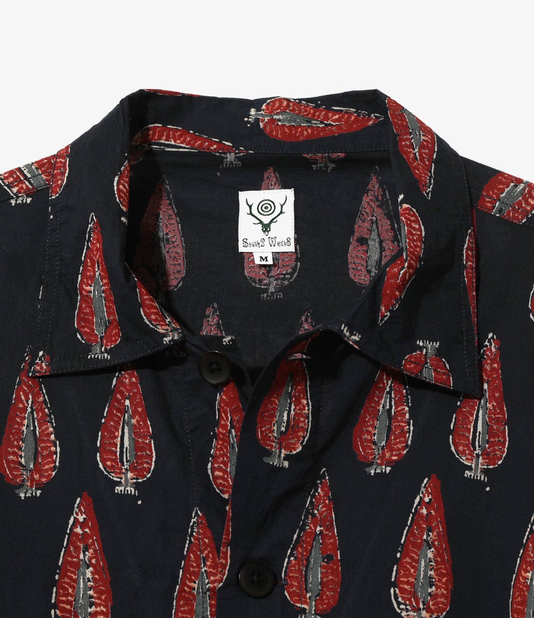 South2 West8 Smokey Shirt - Cotton Cloth / Batik Printed - Navy