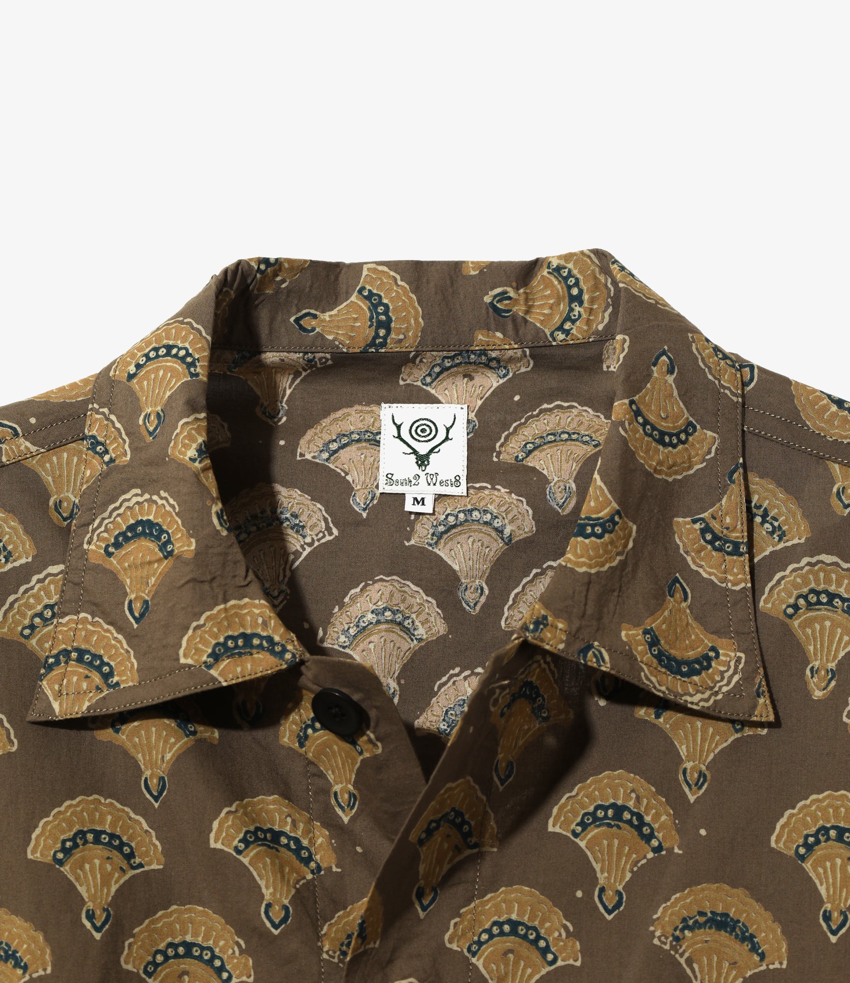 South2 West8 Smokey Shirt - Cotton Cloth / Batik Printed - Taupe
