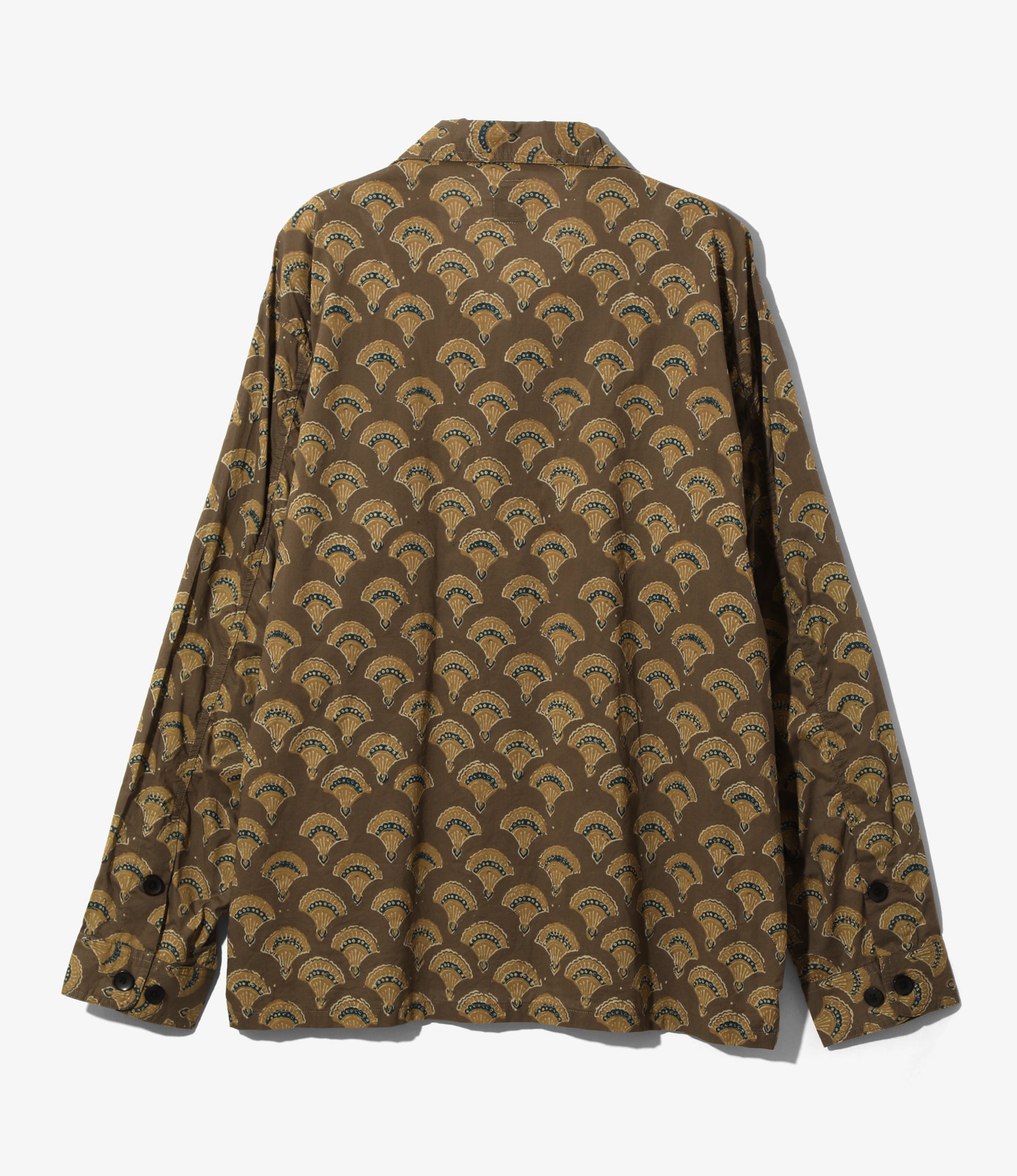 South2 West8 Smokey Shirt - Cotton Cloth / Batik Printed - Taupe
