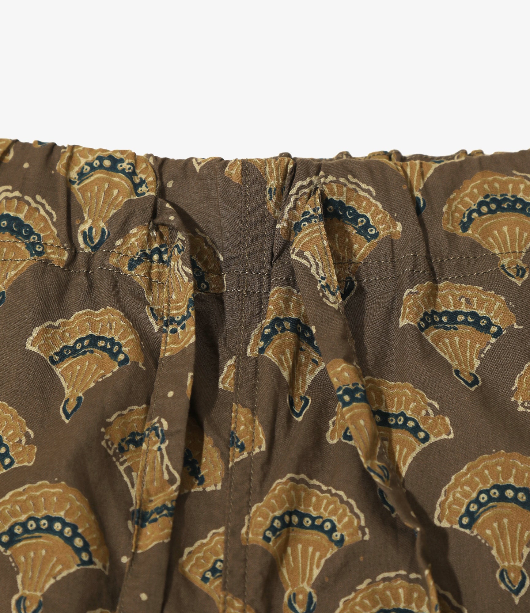 South2 West8 String Slack Pant - Cotton Cloth / Batik Printed - Taupe