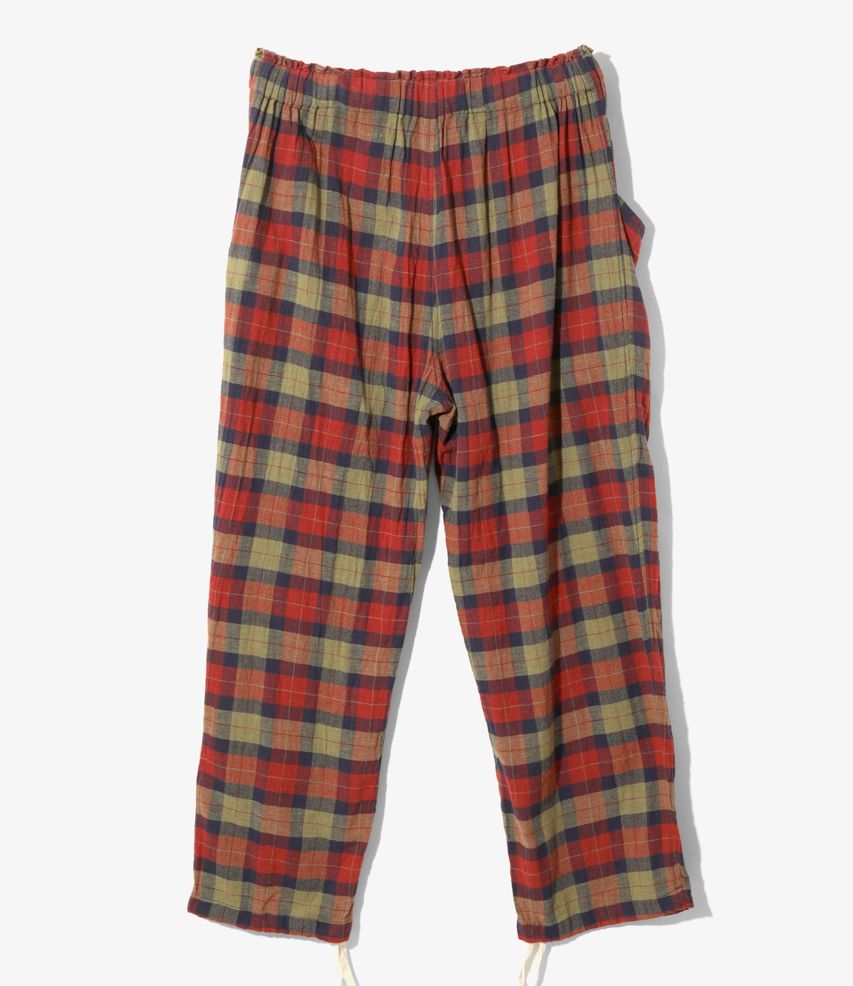 South2 West8 Army String Pant - Cotton Boiled Cloth / Tartan Plaid - Red