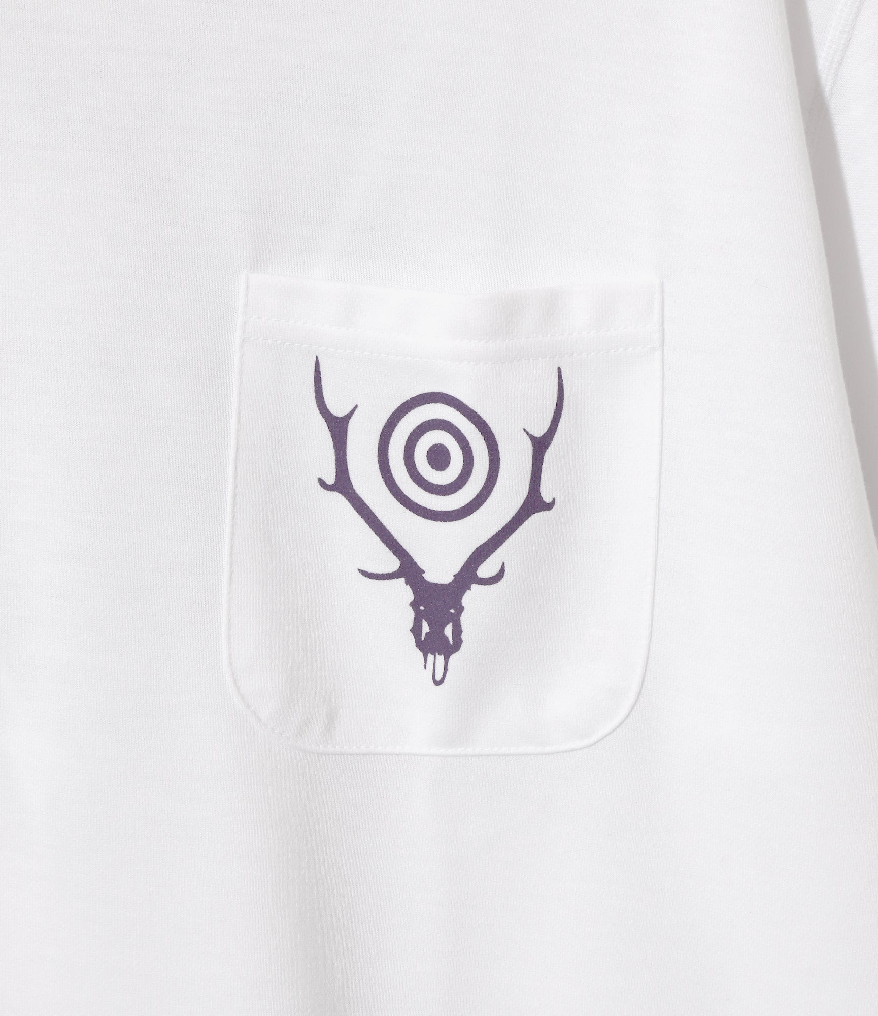 South2 West8 S/S Round Pocket Tee - Circle Horn - White