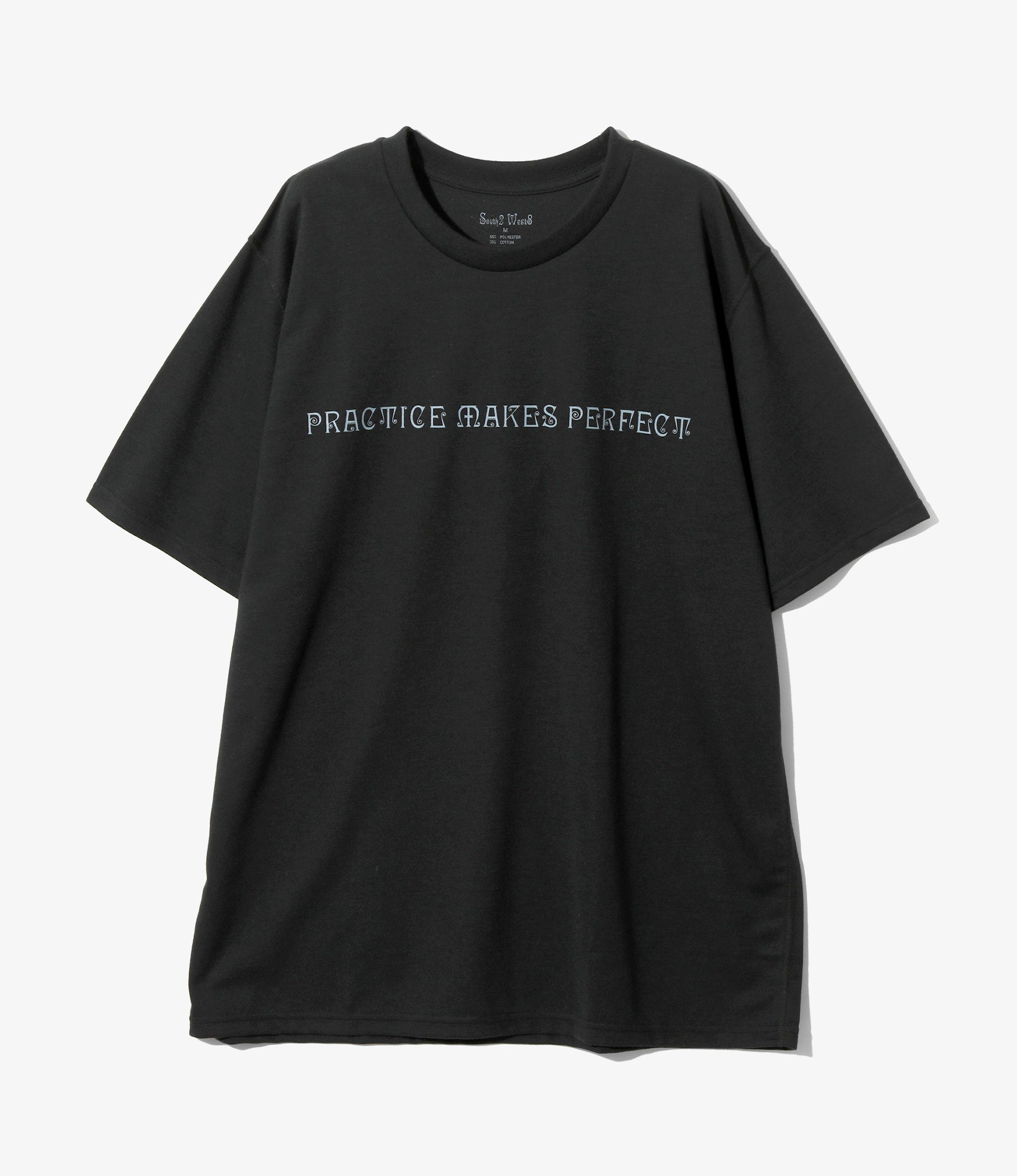 South2 West8 Crew Neck Tee - PRACTICE MAKES PERFECT - Black – South2 West8 – Nepenthes London