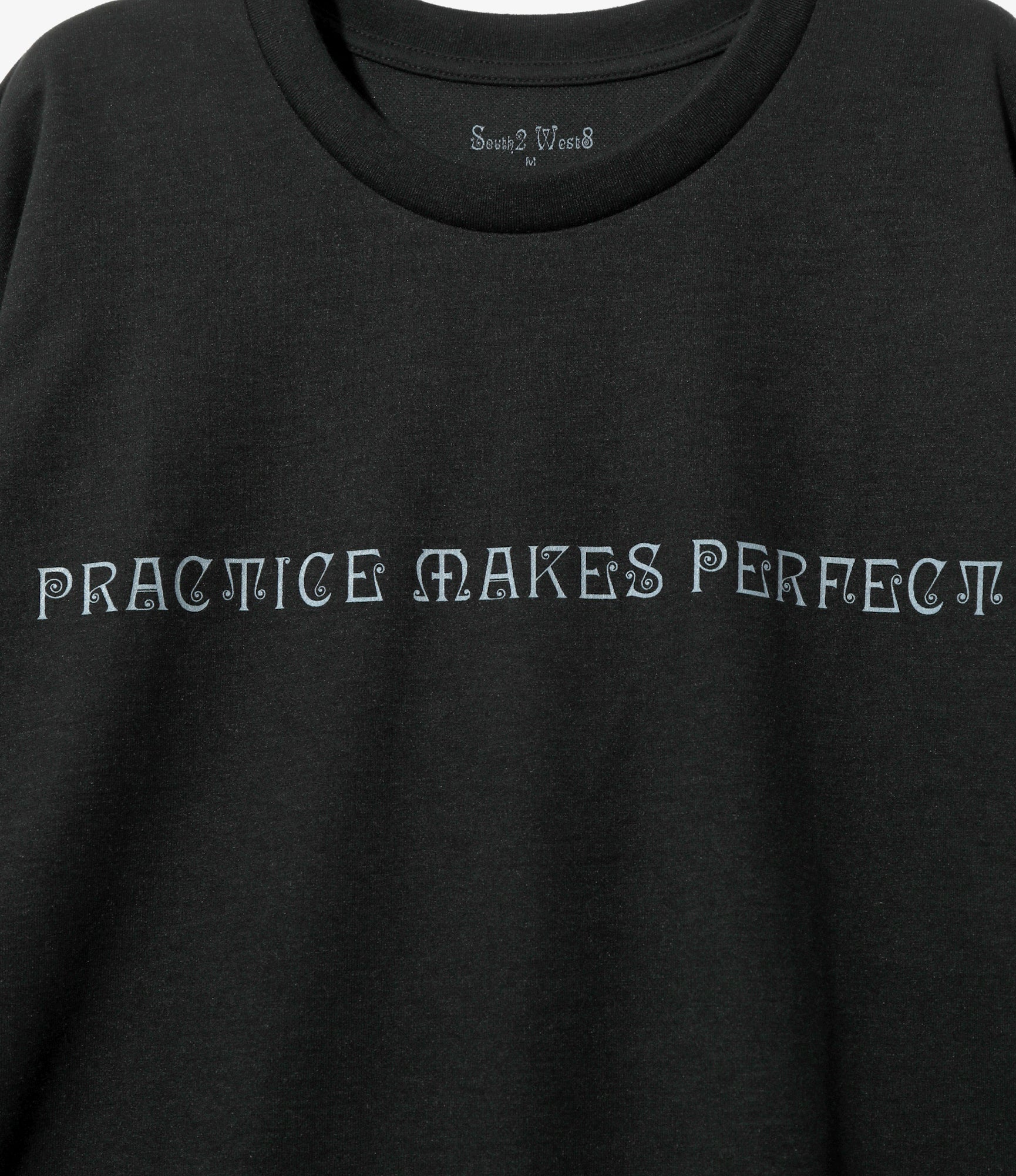 South2 West8 Crew Neck Tee - PRACTICE MAKES PERFECT - Black – South2 West8 – Nepenthes London