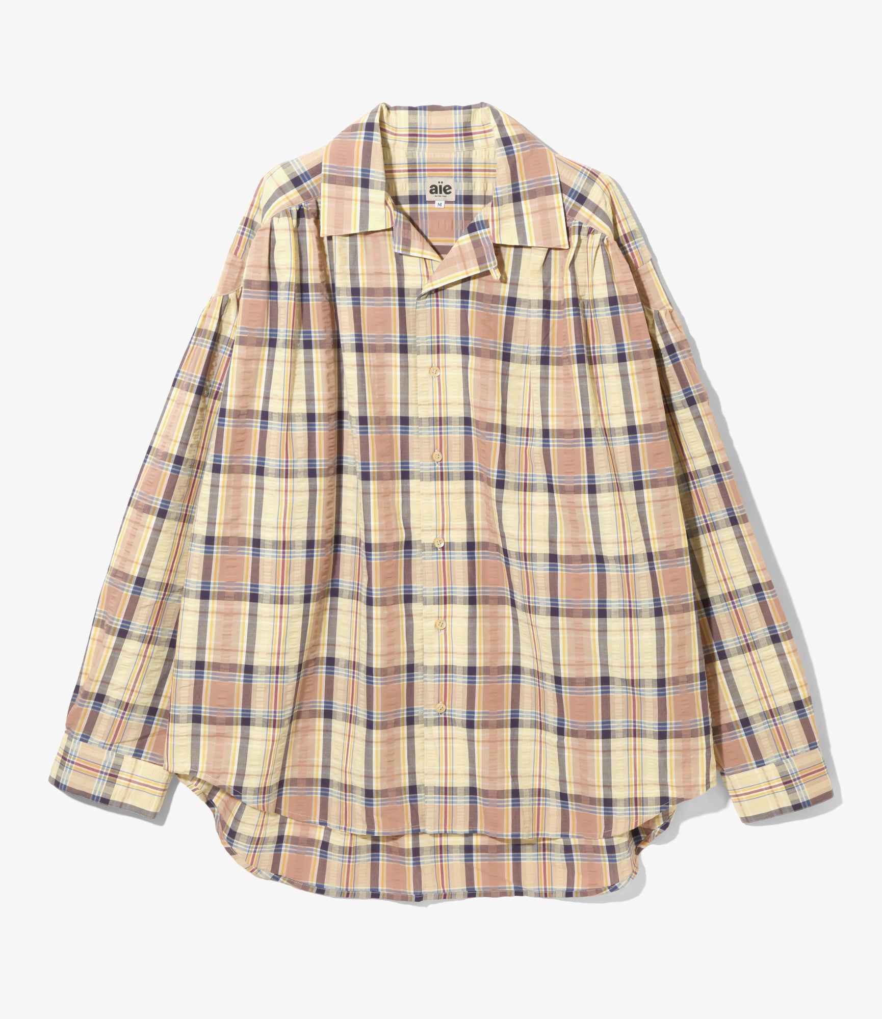 AiE Painter Shirt - Cotton Seersucker / Plaid - Yellow