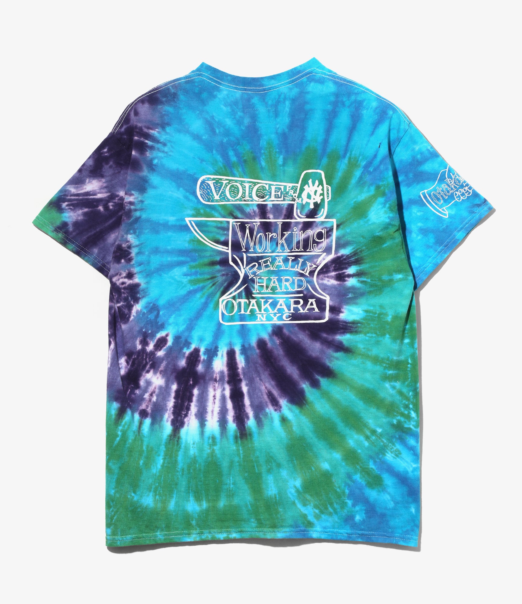 Crew Neck T-Shirt – Tie Dye 'Iron Hand' Print