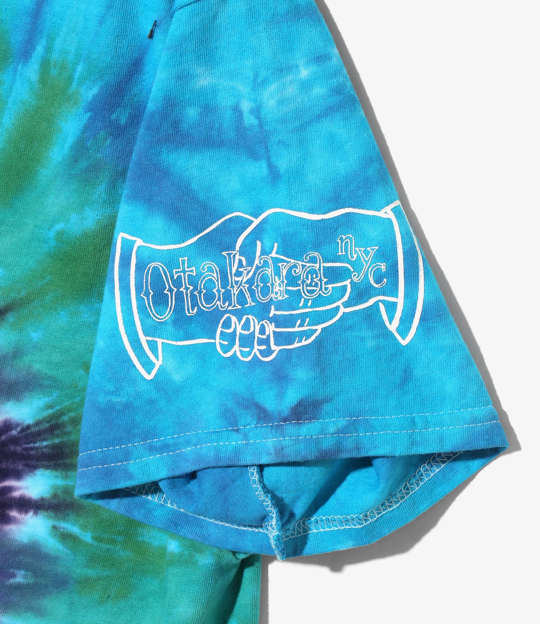 Crew Neck T-Shirt – Tie Dye 'Iron Hand' Print