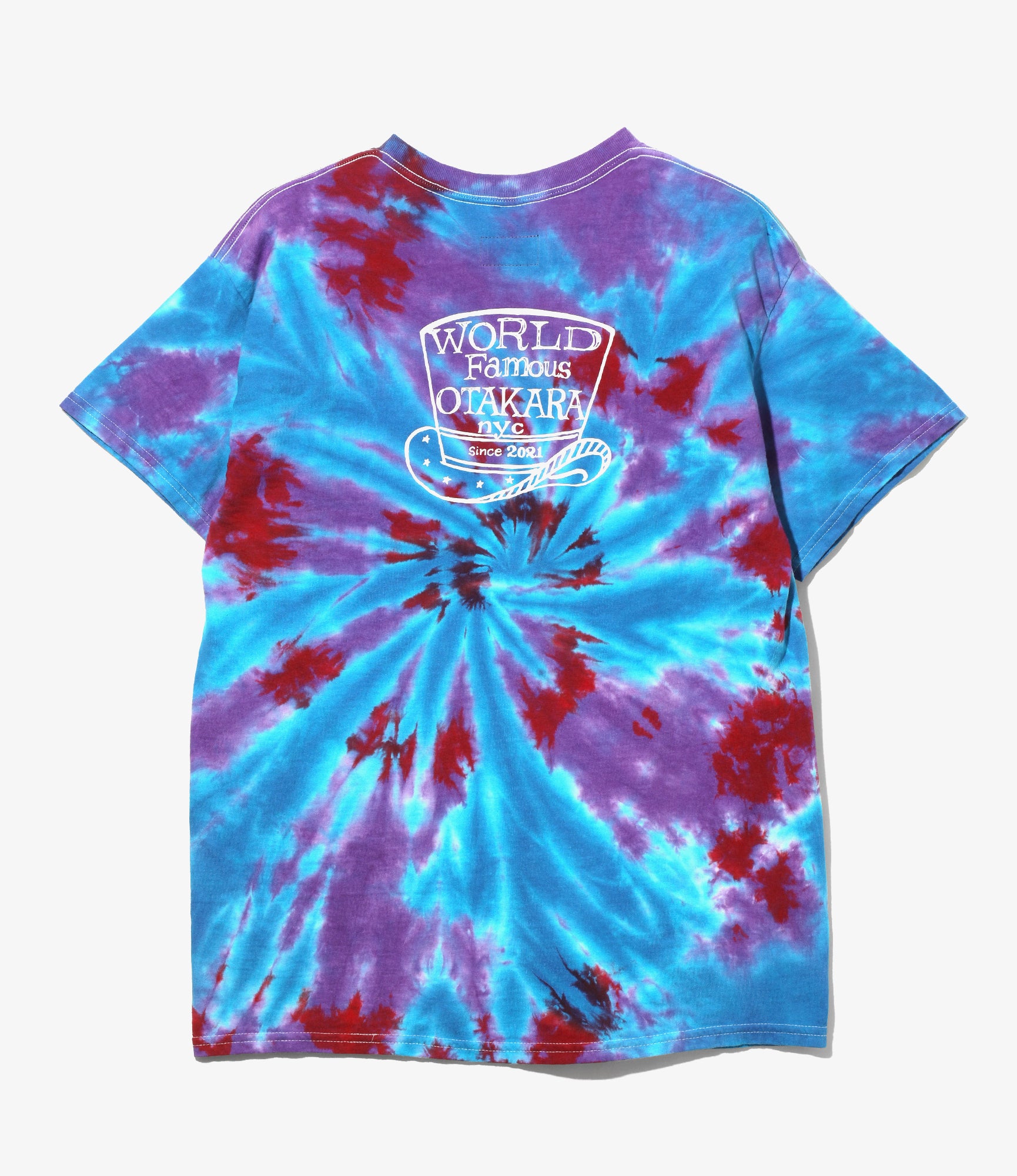 Crew Neck T-Shirt – Tie Dye 'World Famous' Print