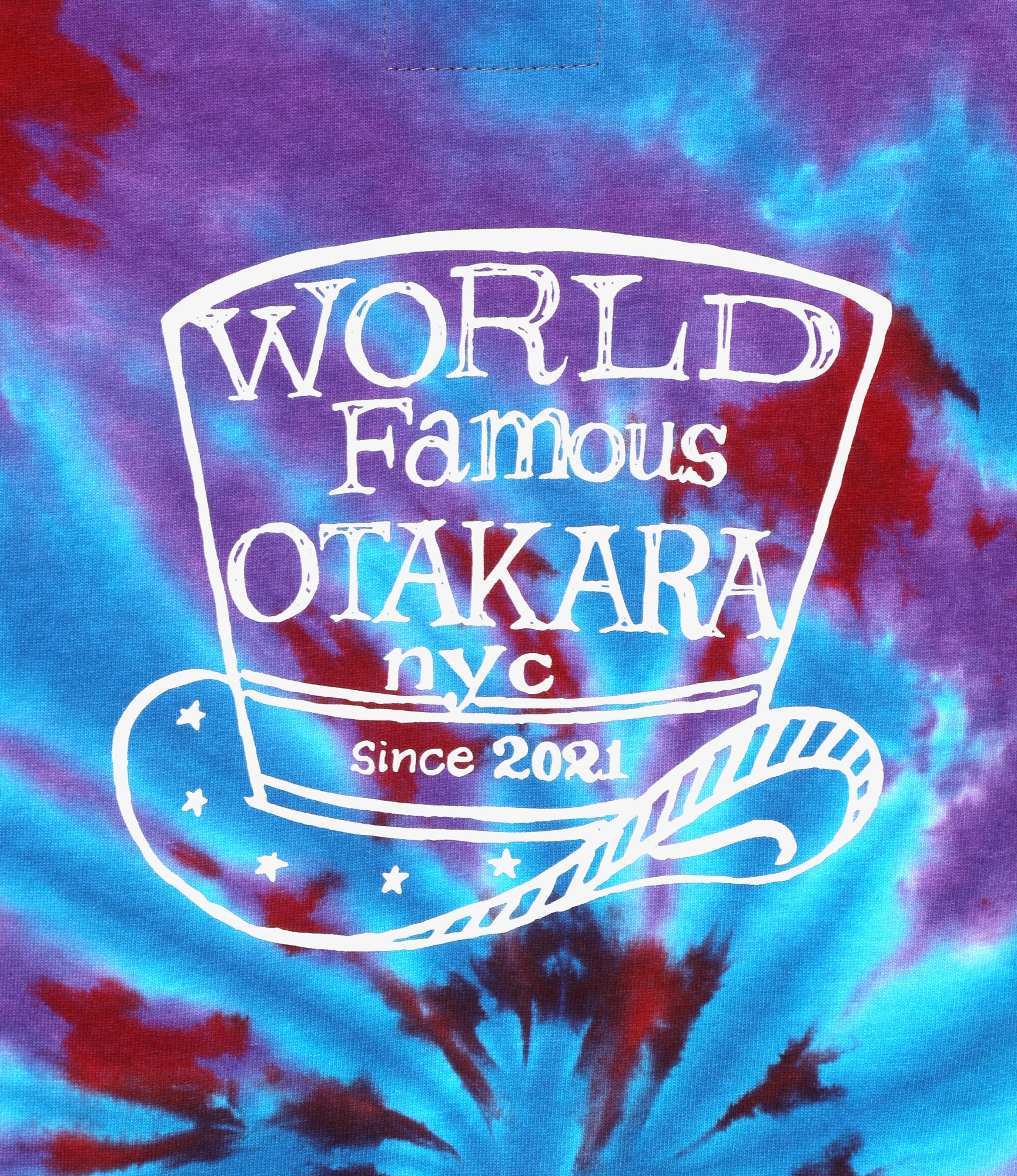 Crew Neck T-Shirt – Tie Dye 'World Famous' Print