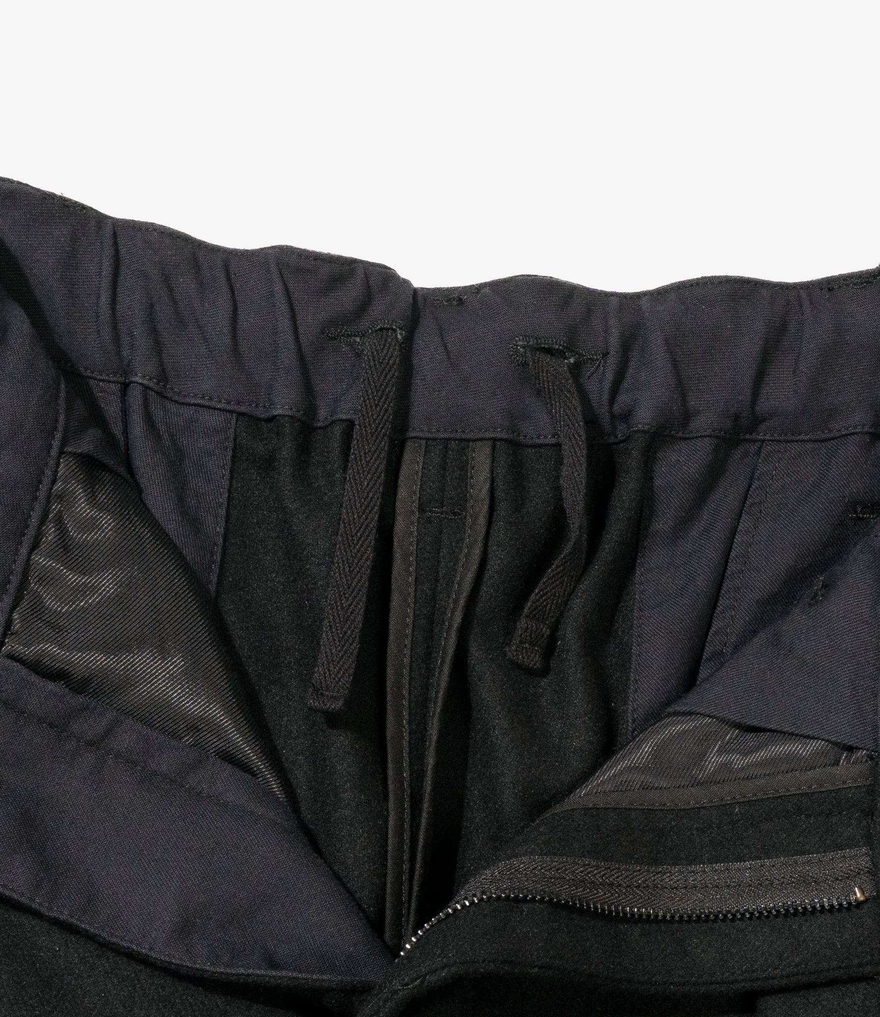 Oxford Pant – Black Solid Poly Wool Flannel