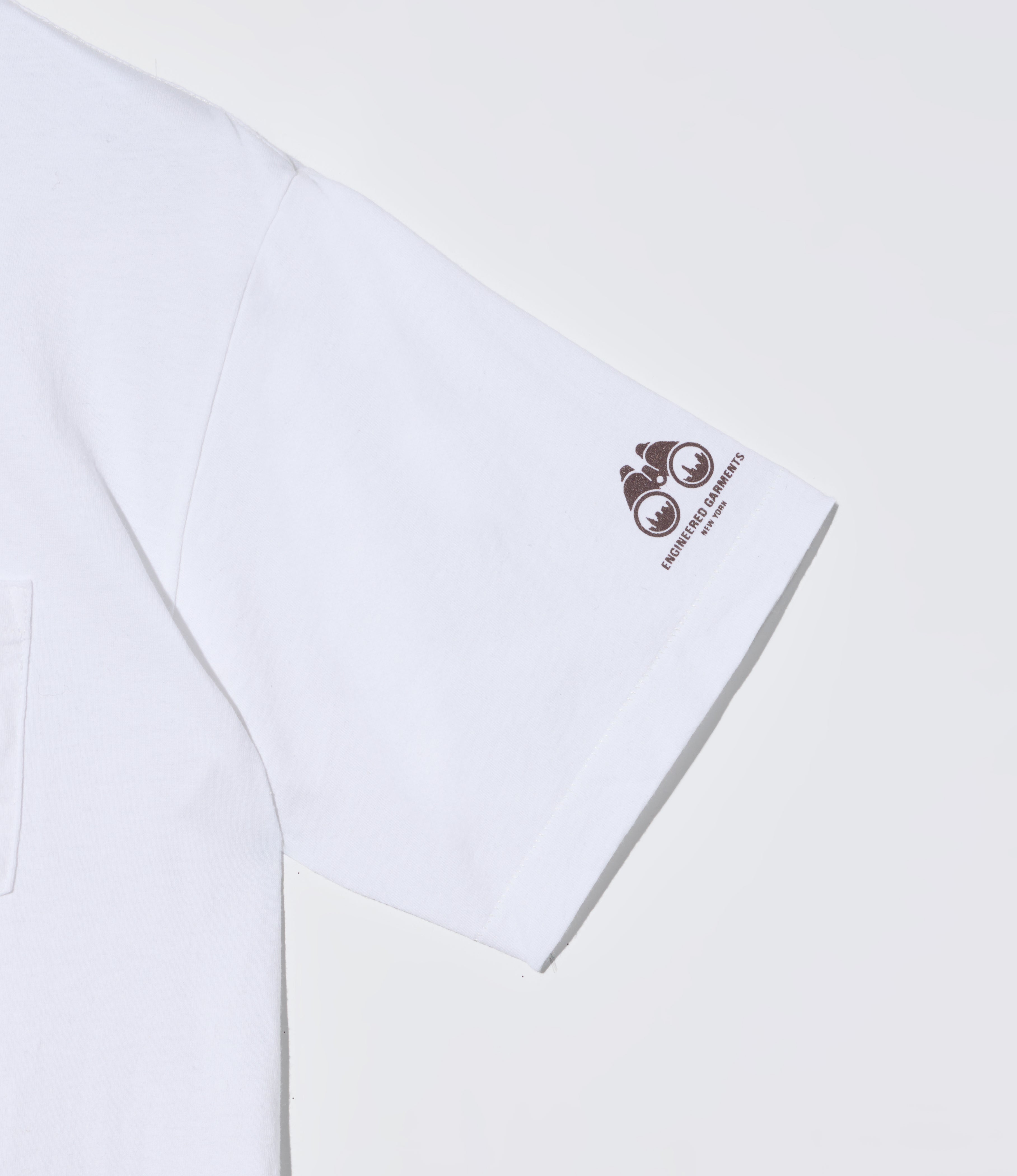 Cross Neck 'Map' T-Shirt – White