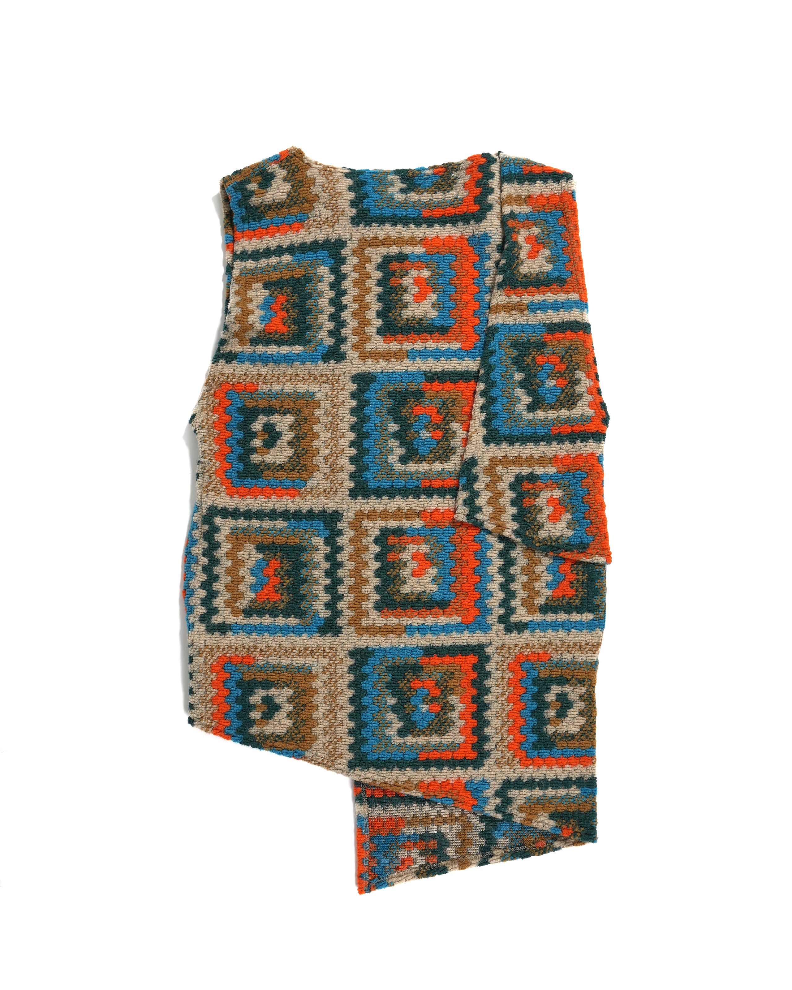 Engineered Garments Wrap Knit Vest - Multi Poly Wool Crochet Knit