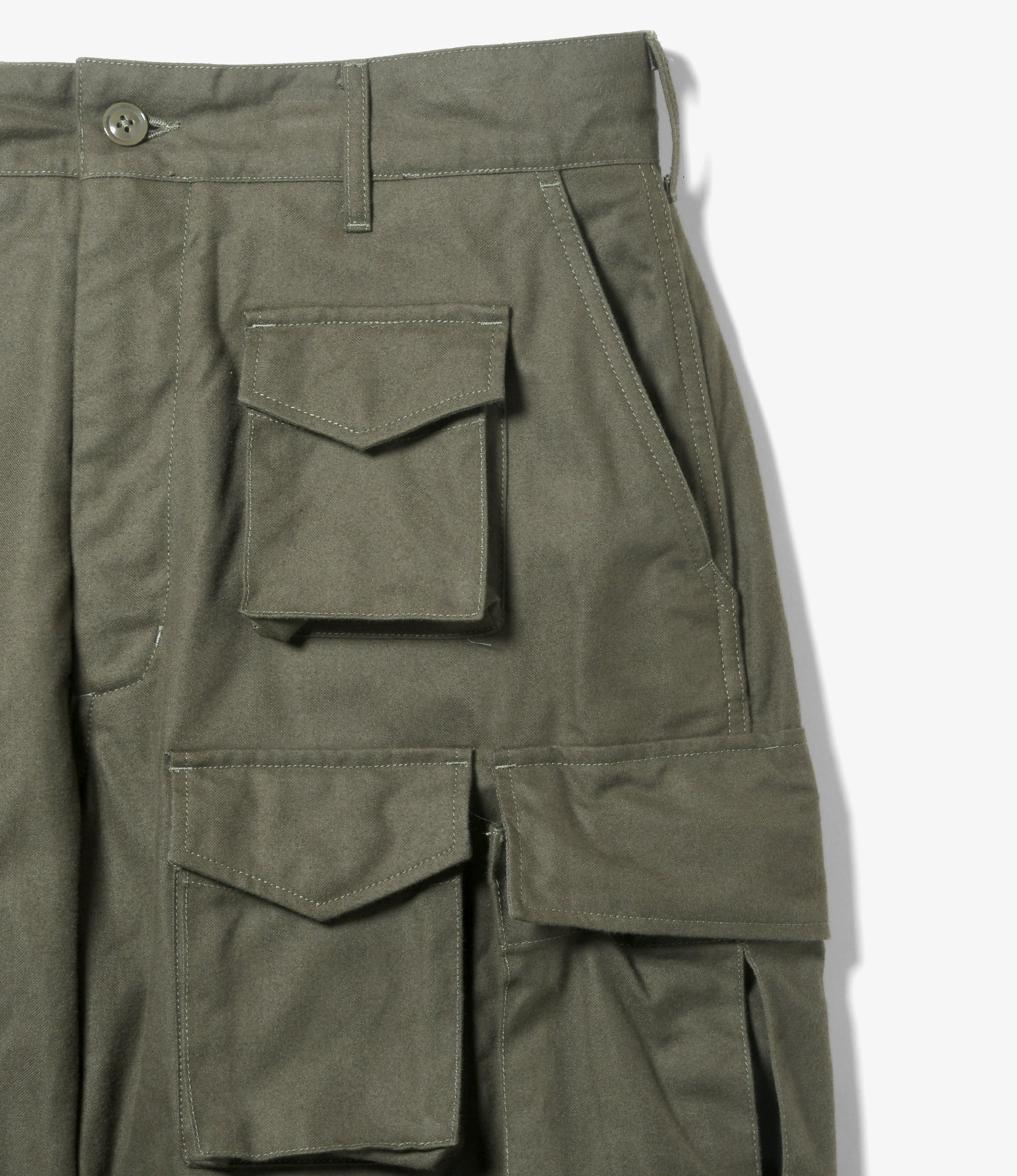 FA Pant - Olive Cotton Brushed Herringbone