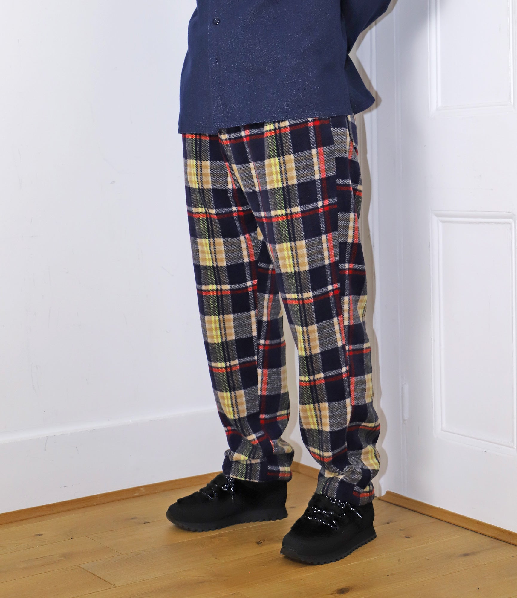 Engineered Garments Carlyle Pant - Navy/Red Polyester Heavy Plaid