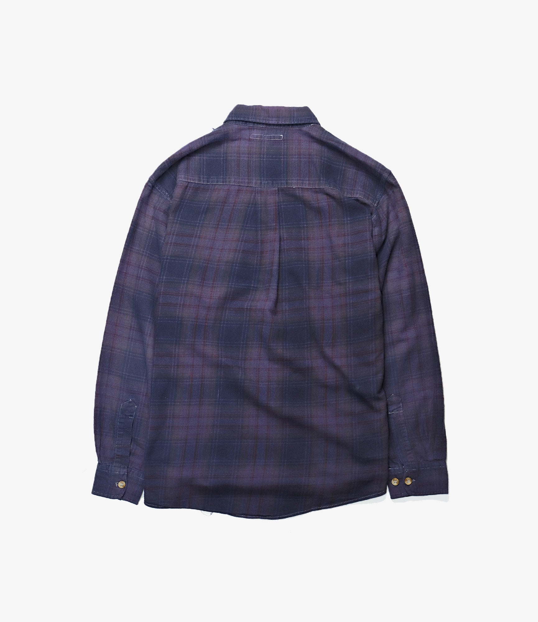 Rebuild by Needles Flannel Shirt - Ribbon Shirt / Over Dye - Purple