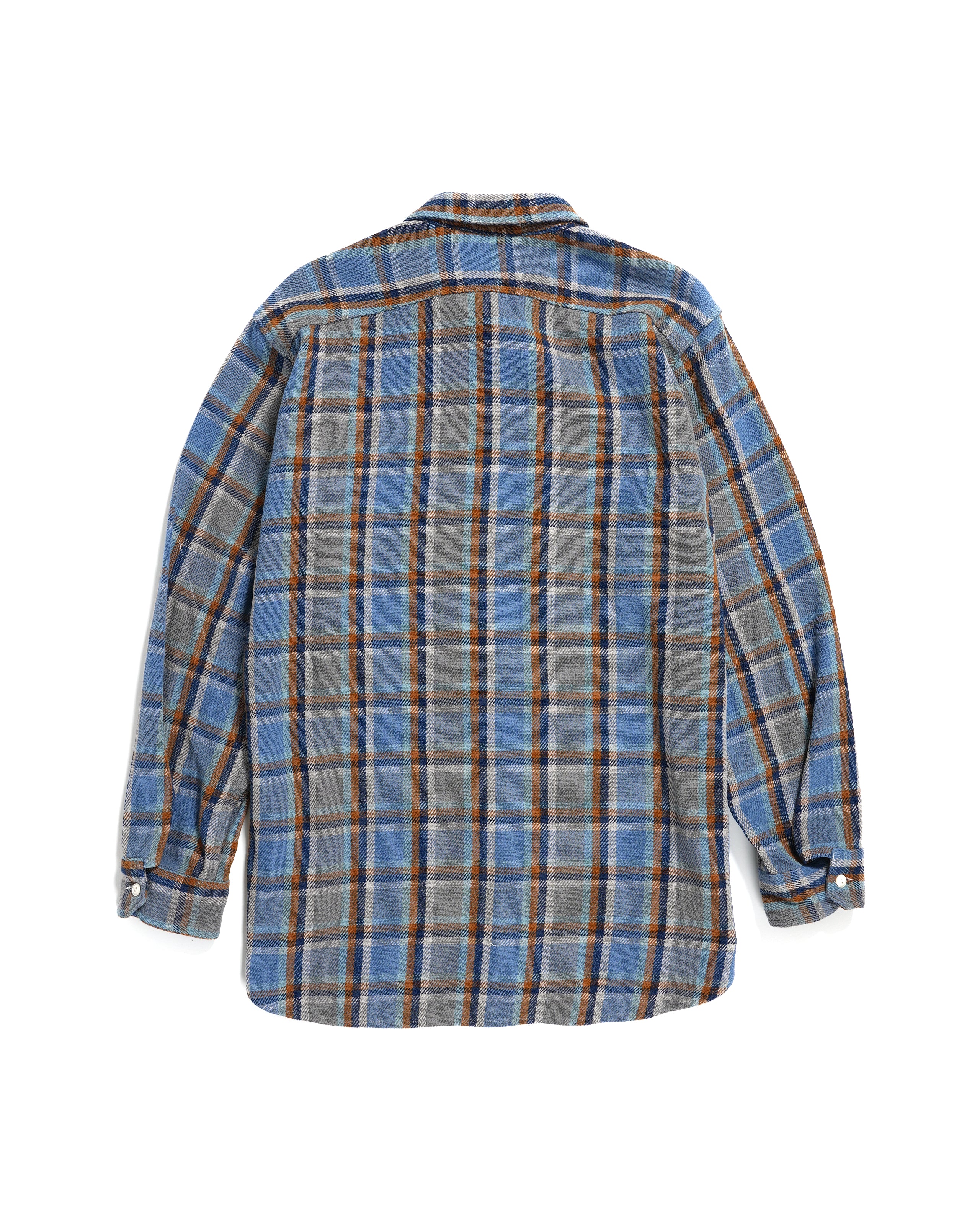 Engineered Garments Work Shirt - Blue Cotton Heavy Twill Plaid
