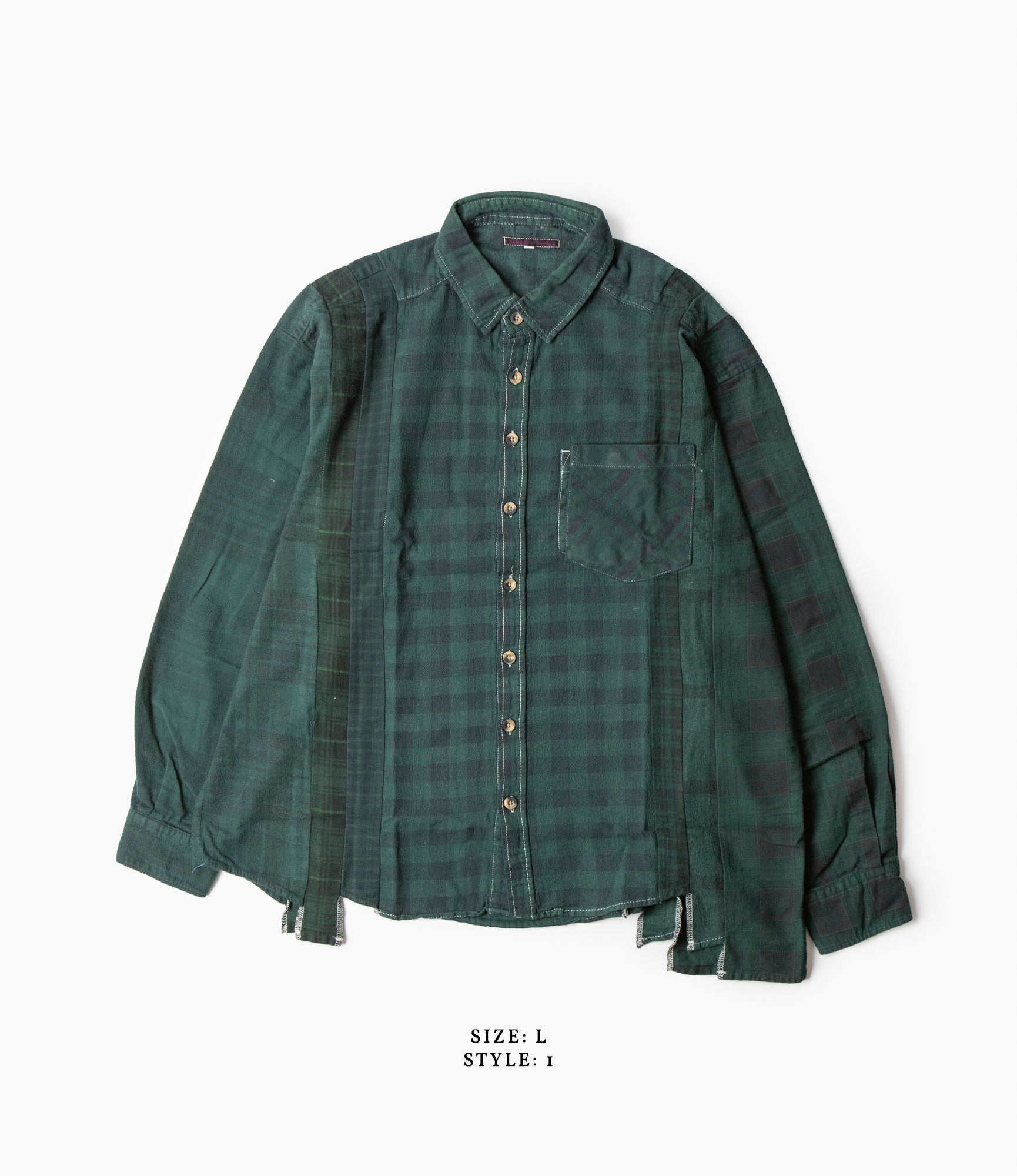 7 Cuts Flannel Shirt – Green Over Dye