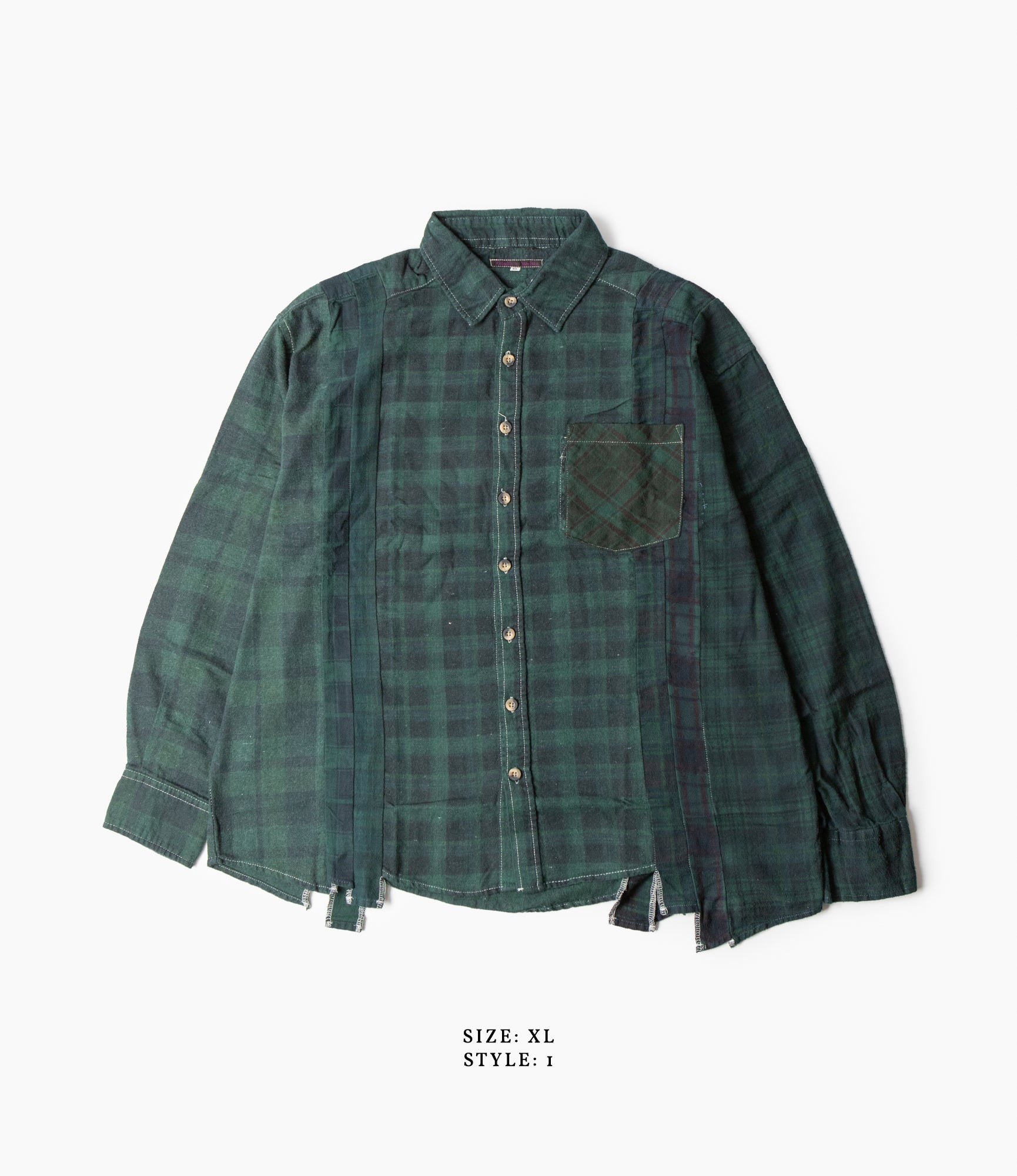 7 Cuts Flannel Shirt – Green Over Dye