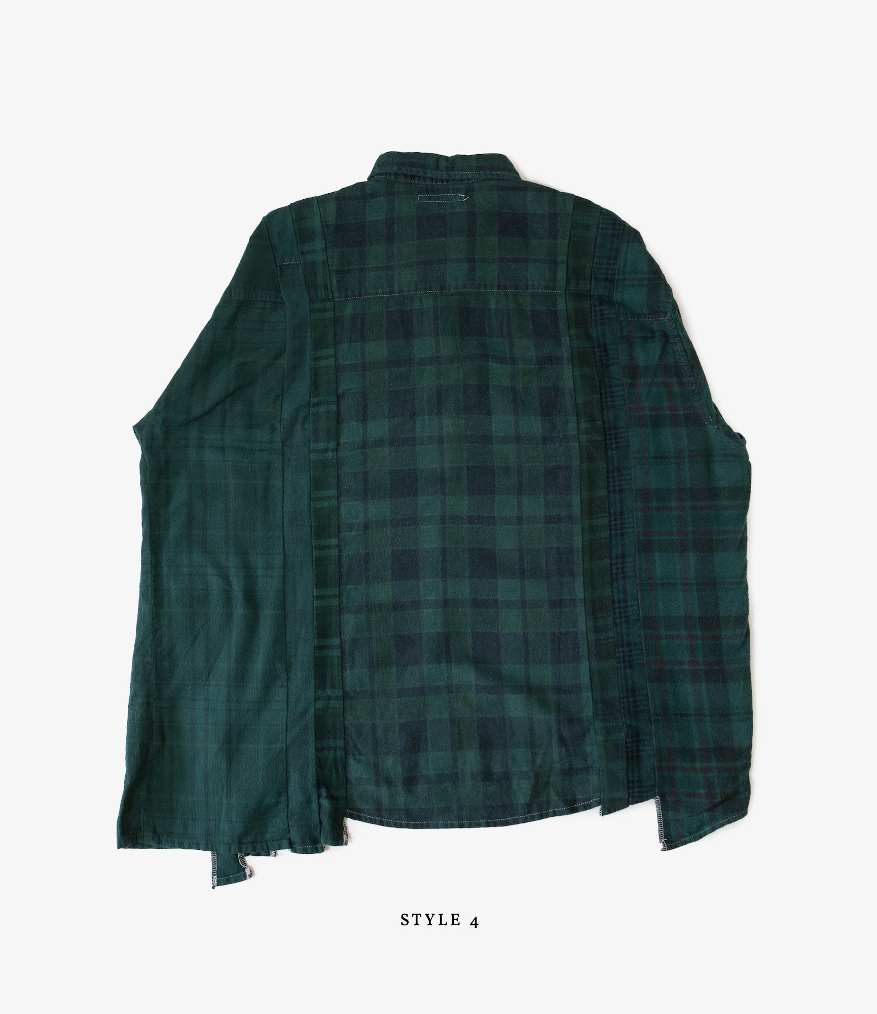 7 Cuts Wide Flannel Shirt – Green Over Dye